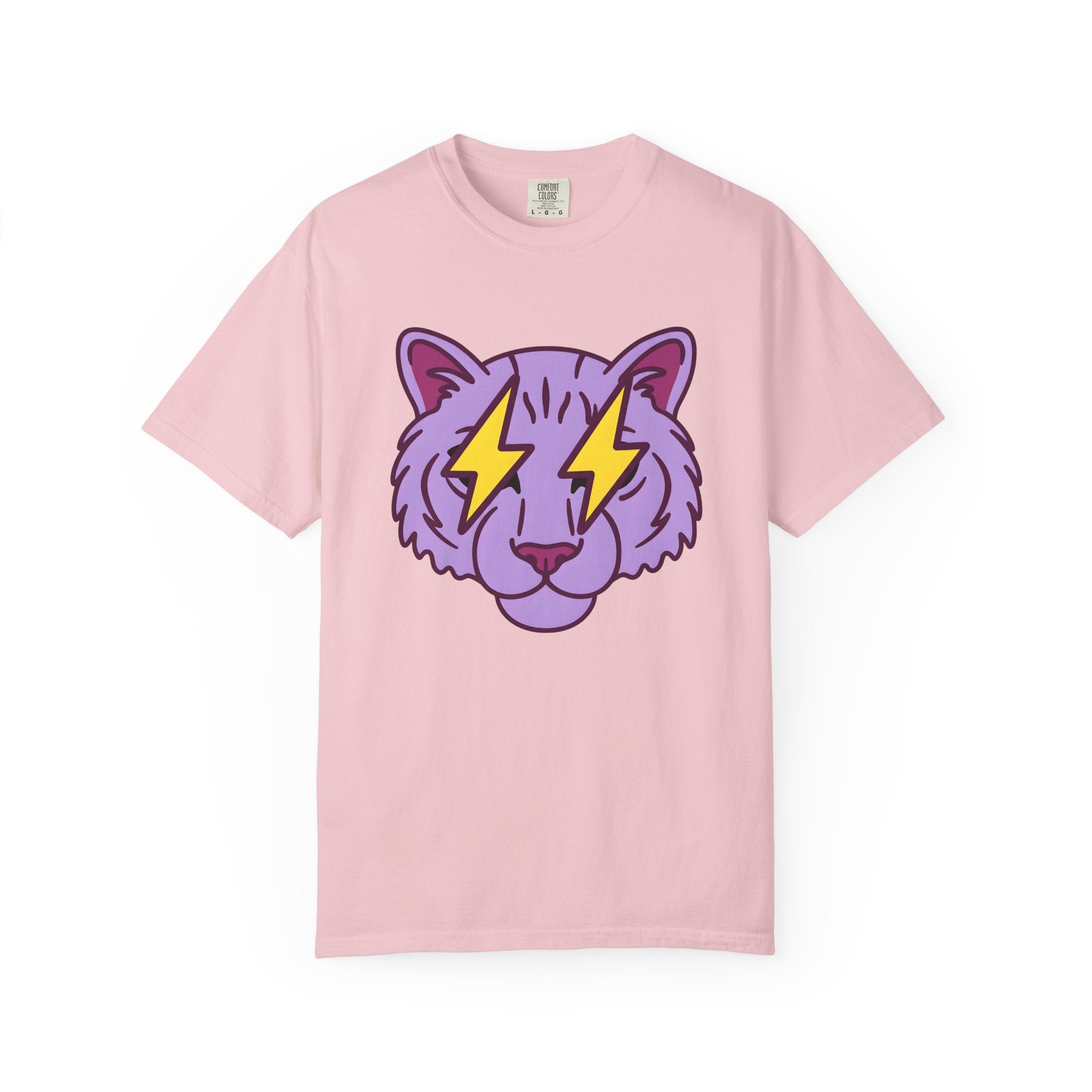 Cat Head Shirt Cat Pet Gift Women Graphic Design Tee Kitten T-Shirt Cat Fan Feline Tshirt Animal Graphic Comic Style Lightning Streaks
