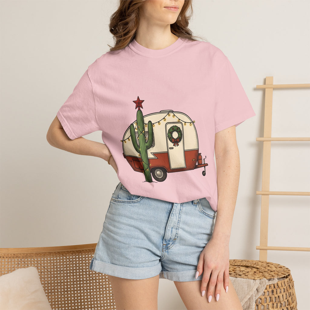 Succulent Trailer Shirt Camping Holiday Gift Women Hippie Tee Succulent Cart T-Shirt Camper Fan Boho Tshirt Christmas Graphic Retro Garland