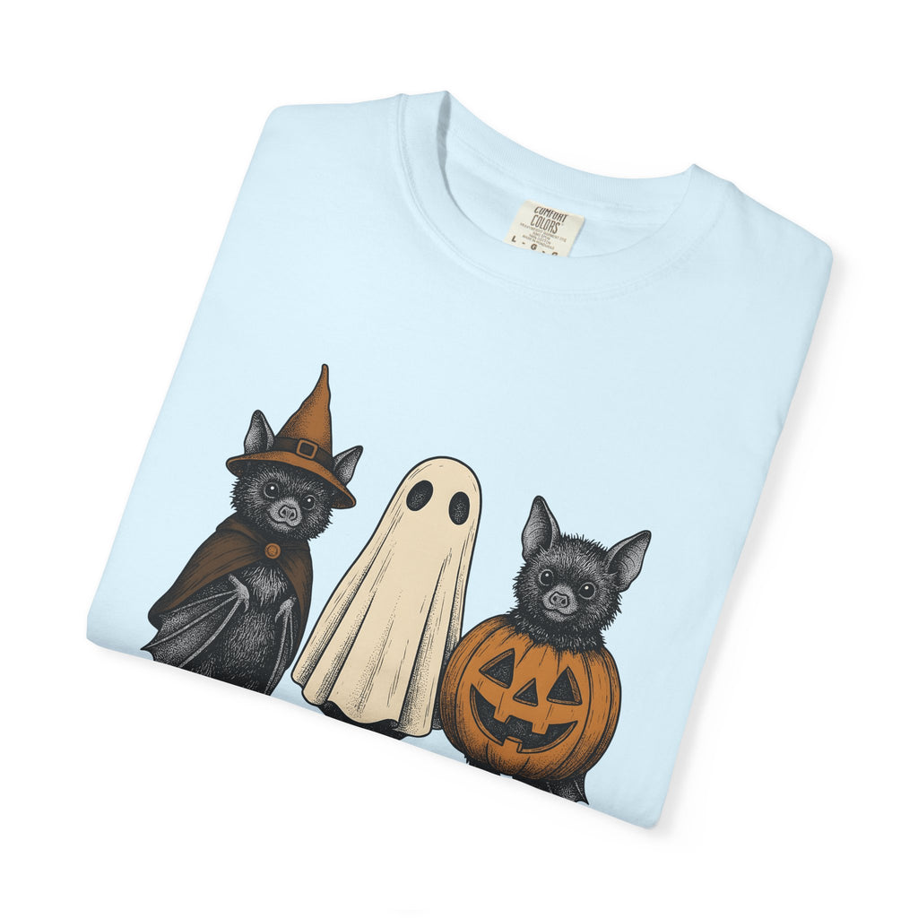 Bat Outfit Shirt Halloween Wildlife Gift Women Retro Tee Costume T-Shirt Halloween Fan Pumpkin Tshirt Wildlife Graphic Sketch Jack-O-Lantern
