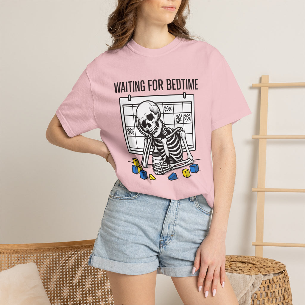 Skeleton Waiting Shirt Halloween Parenting Gift Women Cartoon Tee Bones T-Shirt Spooky Fan Kawaii Tshirt Mom Graphic Retro Baby Bottle