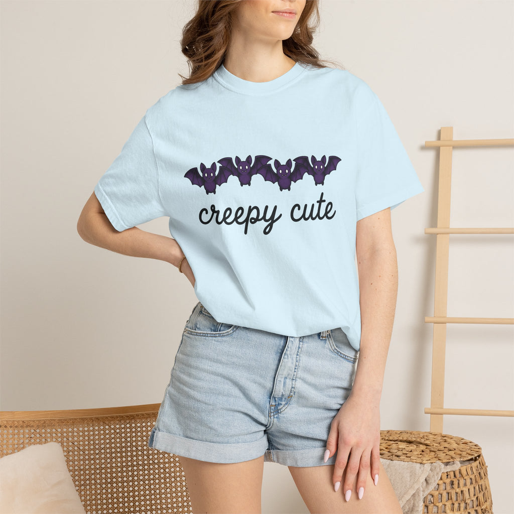 Bat Drawing Shirt Halloween Alternative Gift Women Cartoon Tee Bat T-Shirt Horror Fan Comic Tshirt Punk Graphic Doodle Sharp Teeth Tshirt