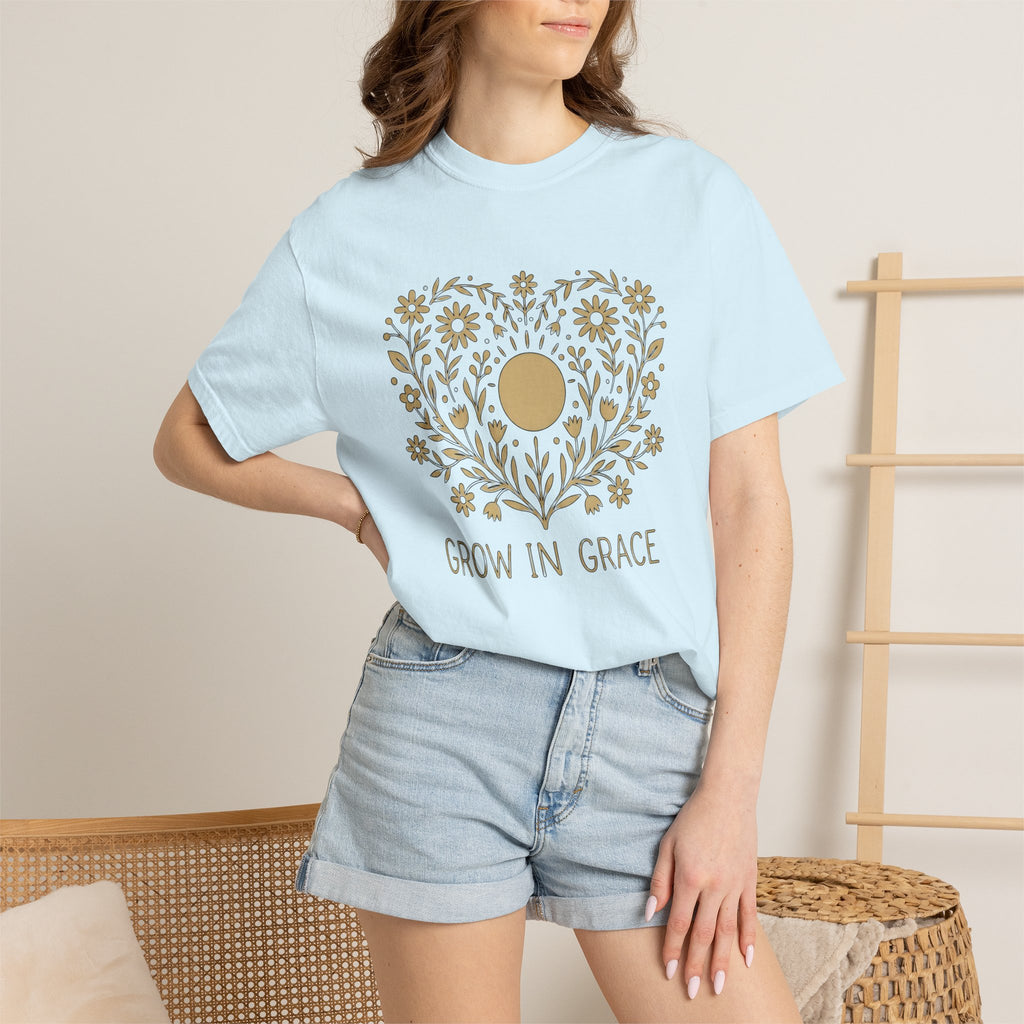 Heart Floral Sun Shirt St Valentine's Day Botanical Gift Women Boho Tee Love T-Shirt Valentine Fan Hippie Tshirt Floral Graphic Minimalist