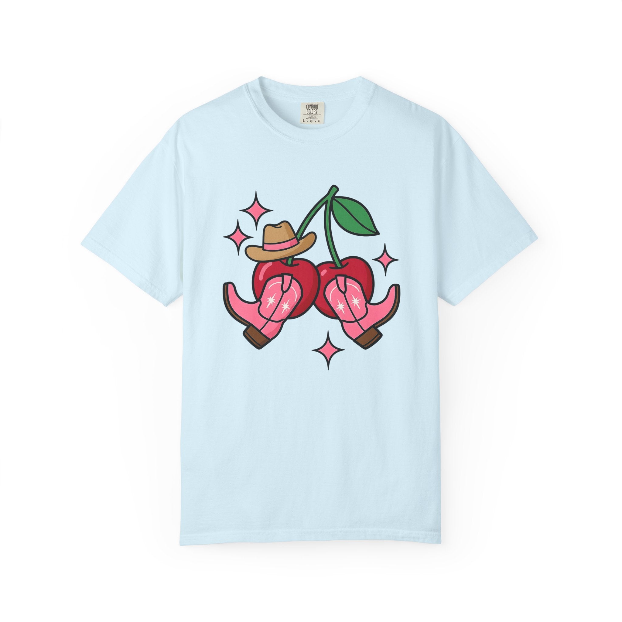 Cherry Cowboy Boots Shirt Cowgirl Western Gift Women Cartoon Tee Cowboy Boot T-Shirt Rodeo Fan Cowboy Art Tshirt Country Graphic Retro
