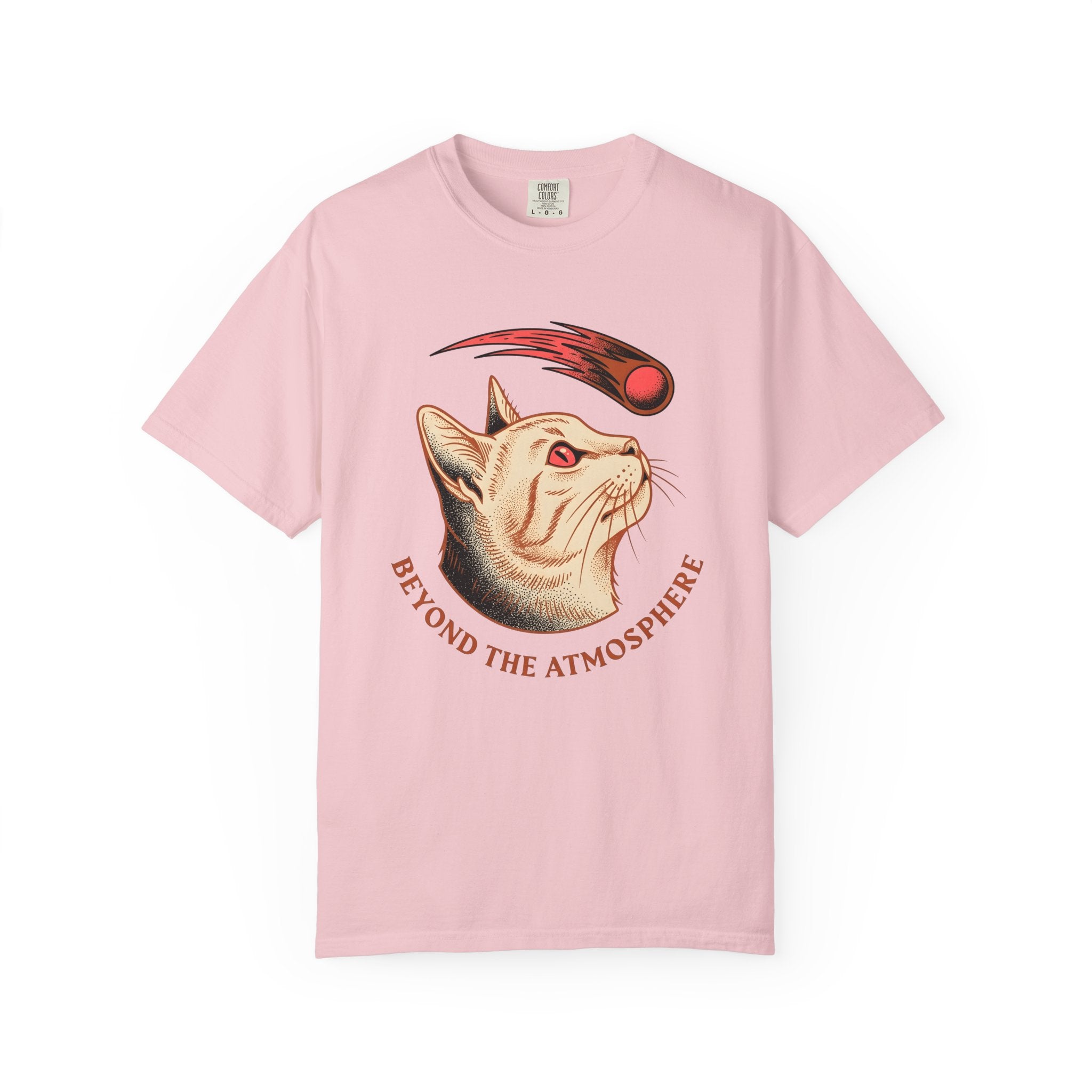 Cat Head Shirt Cat Space Gift Women Vintage Tee Kitten T-Shirt Feline Fan Retro Tshirt Astronomy Graphic Tshirt Retro Comet Tshirt