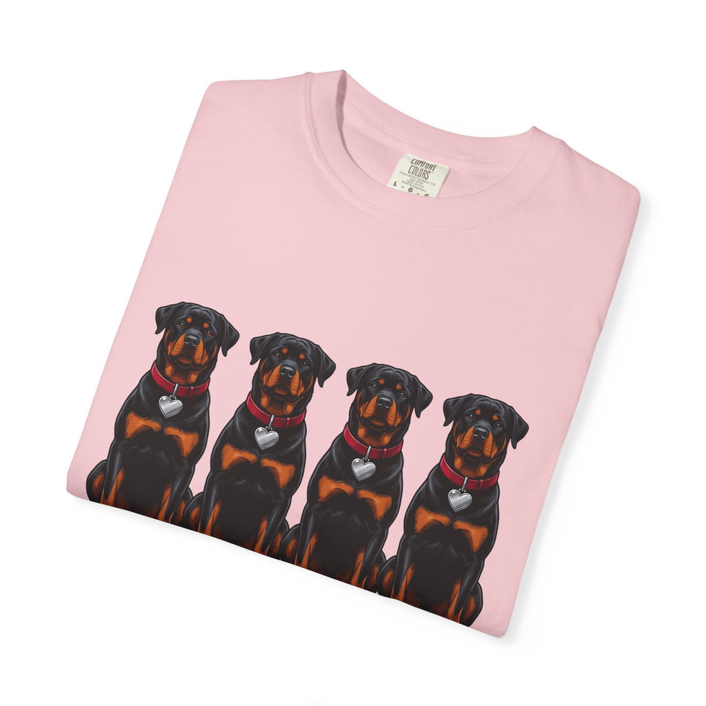Rottweiler Puppies Shirt Dog Animals Gift Women Bold Design Tee Rottweiler T-Shirt Dog Fan Puppy Tshirt Wildlife Graphic Classic Heart