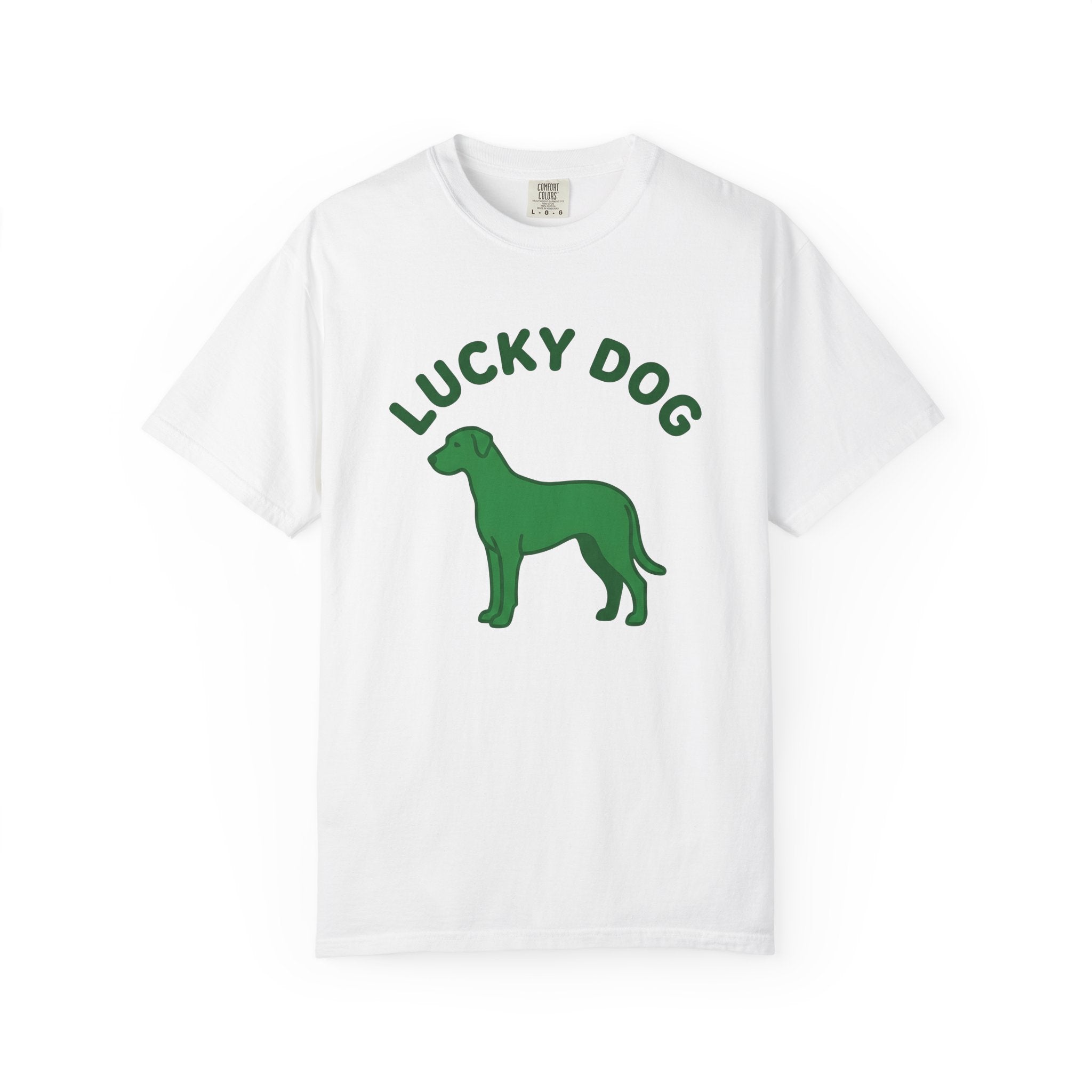 Shamrock Dog Shirt St Patrick's Day Creature Gift Women Flat Graphic Tee Lucky Dog T-Shirt St Patty's Fan Graphic Tshirt Animal Graphic Neat