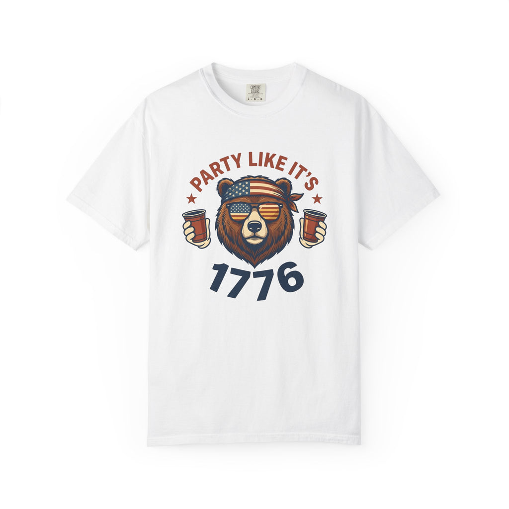 Bear Sunglasses Shirt America Patriotic Gift Women Vintage Tee Teddy T-Shirt Independence Fan Distressed Graphic Retro American Flag Tshirt