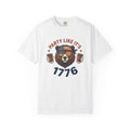 Bear Sunglasses Shirt America Patriotic Gift Women Vintage Tee Teddy T-Shirt Independence Fan Distressed Graphic Retro American Flag Tshirt