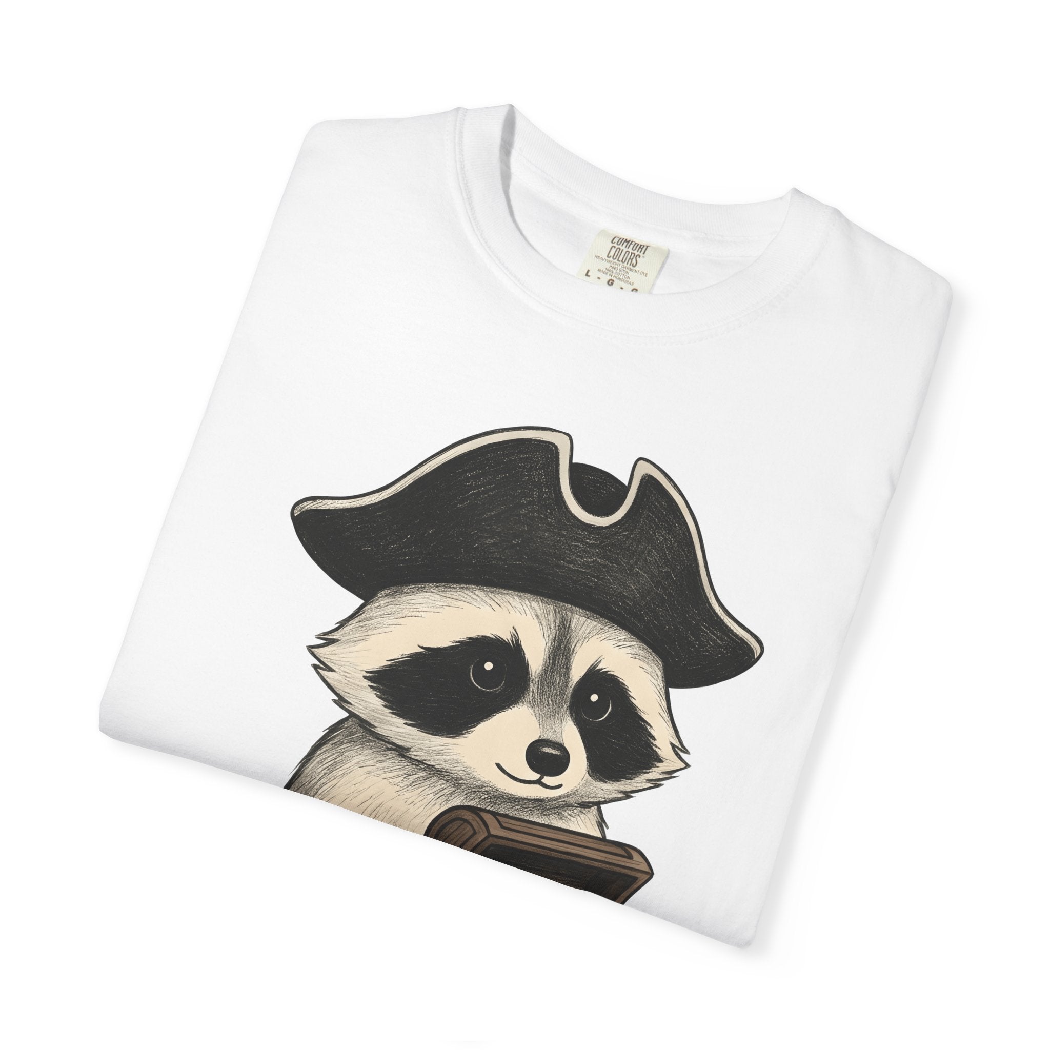 Raccoon Pirate Shirt Halloween Wildlife Gift Women Adorable Tee Trash Panda T-Shirt Horror Fan Cute Tshirt Animal Graphic Sketch Sweets