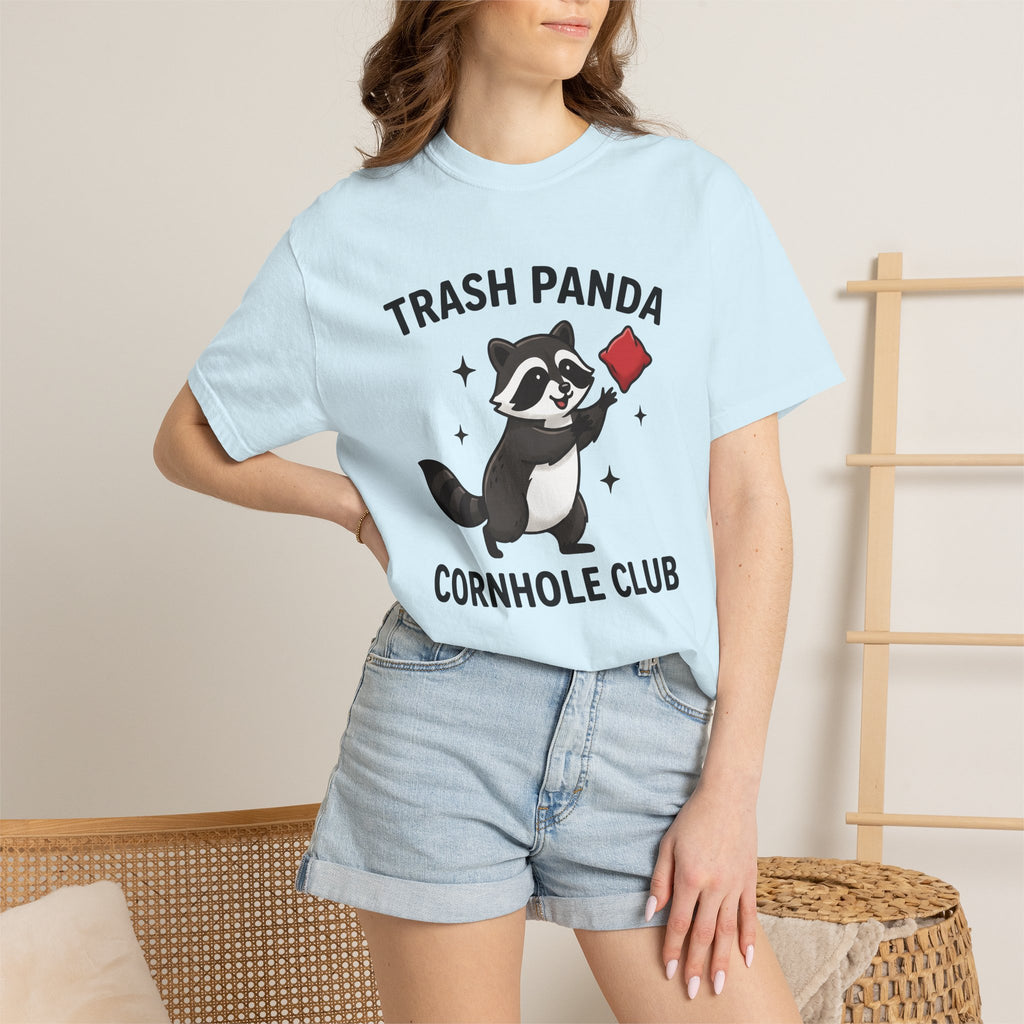 Raccoon Cornhole Shirt Cornhole Wildlife Gift Women Comic Tee Cornhole Boards T-Shirt Cornhole Fan Cartoon Tshirt Animal Graphic Fun Bean
