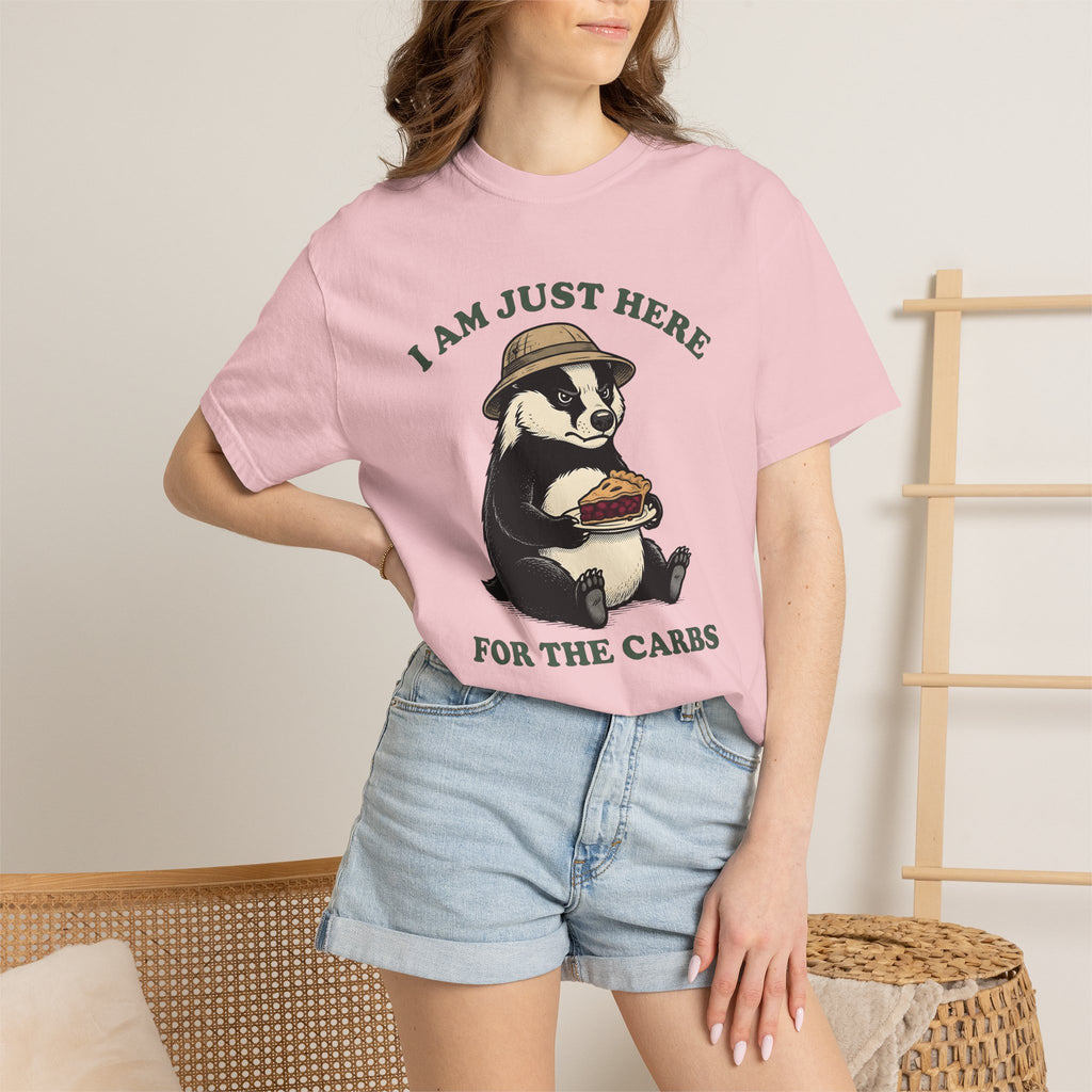 Badger Cake Shirt Desserts Critters Gift Women Heritage Tee Cake T-Shirt Pastry Fan Vintage Tshirt Animal Graphic Outline Pith Helmet Tshirt