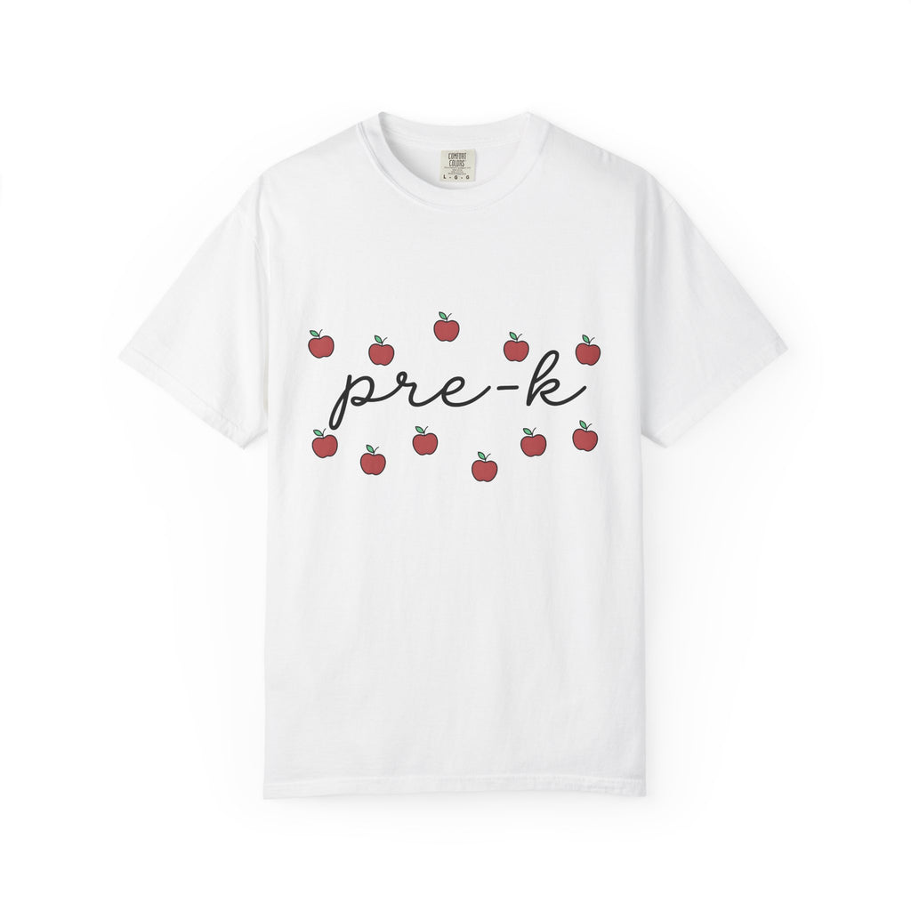 Apple Print Shirt Teacher Classroom Gift Women Cute Tee Fruit T-Shirt Educator Enthusiast Adorable Tshirt School Graphic Simple Sketch Fruit
