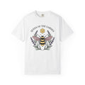 Honeybee Art Shirt Boho Chic Environment Gift Women Garden Tee Bee Art T-Shirt Bohemian Fan Botanical Tshirt Eco Graphic Hand Drawn Herb
