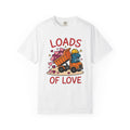 Dinosaur Dump Truck Shirt St. Valentine's Day Twosome Gift Women Line Art Tee Dinosaur Truck T-Shirt Valentines Fan Drawing Graphic Tshirt