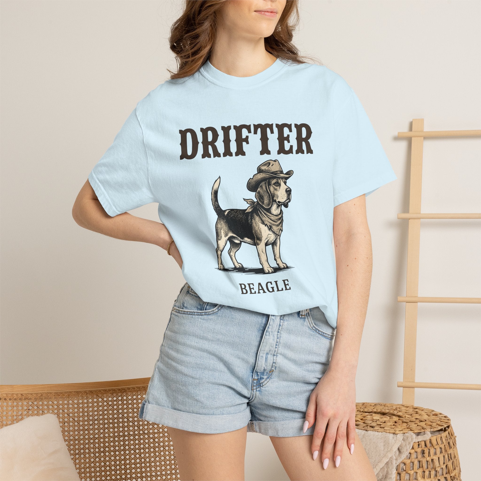 Beagle Ranch Dog Shirt Dog Prairie Gift Women Cartoon Tee Hound T-Shirt Dog Fan Comic Tshirt Plains Graphic Doodle Wide Brim Hat Tshirt
