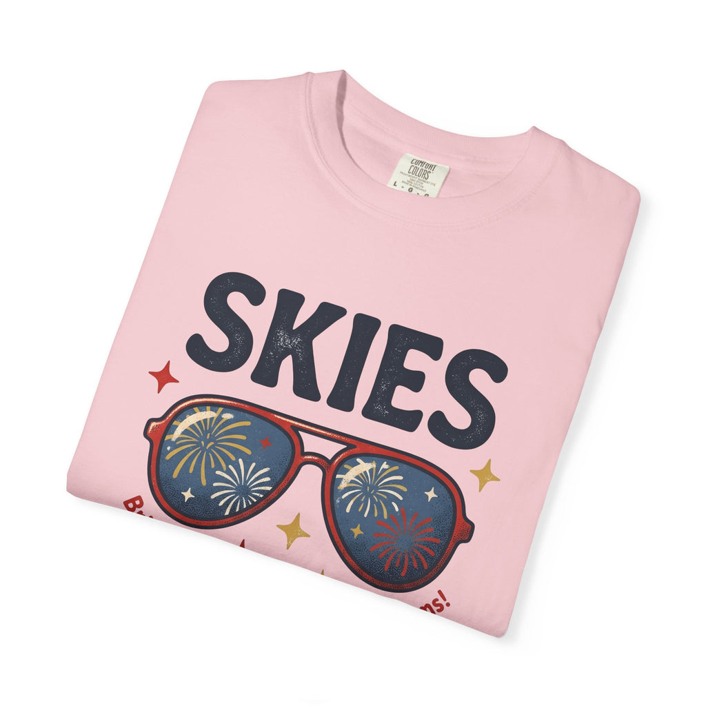 Eyewear Fireworks Shirt 4th Of July Freedom Gift Women Sketch Tee Glasses T-Shirt Fireworks Fan Spectacles Tshirt Liberty Graphic Minimalist