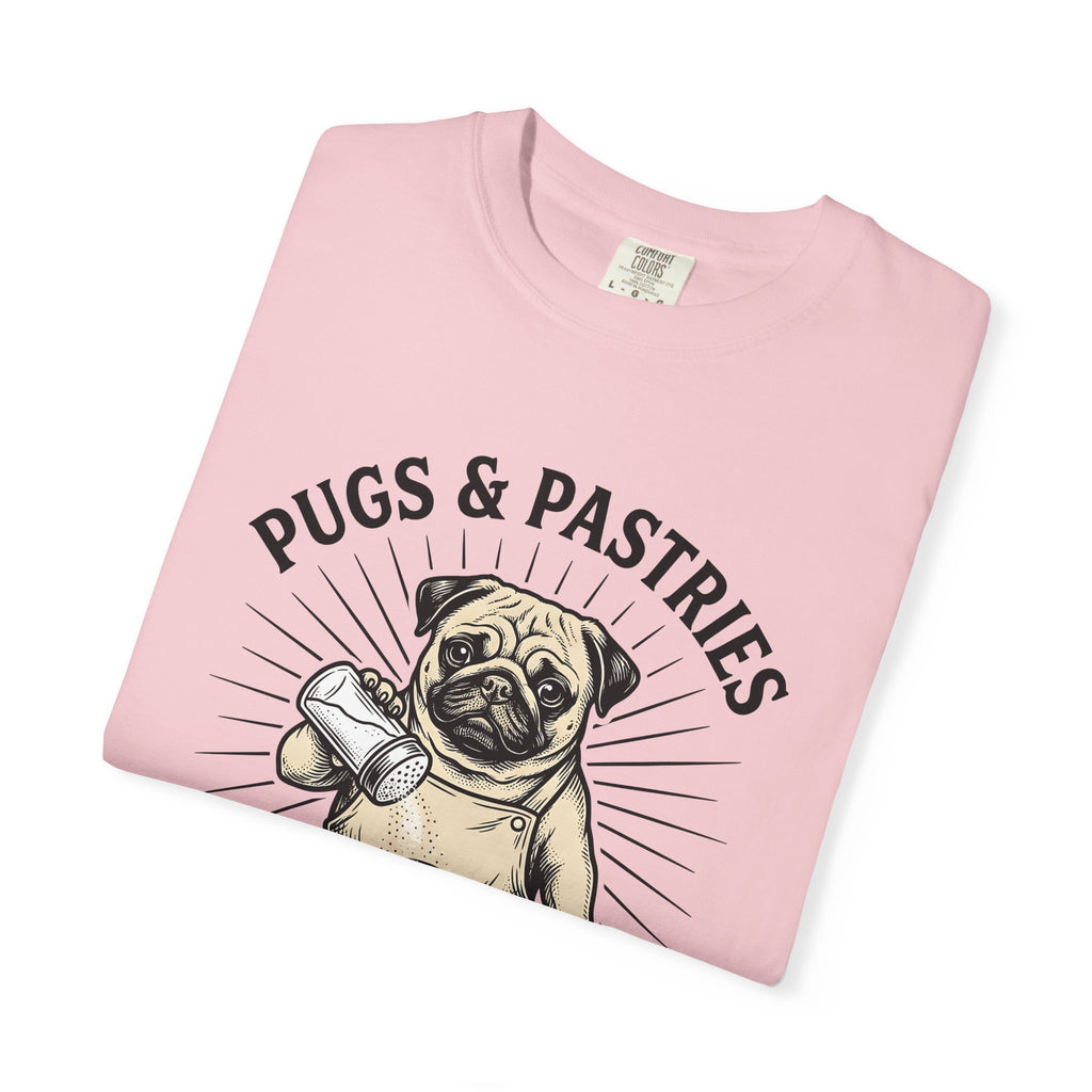 Pug Cupcake Shirt Coffee Pet Gift Women Retro Tee Cupcake T-Shirt Coffee Fan Caffeine Tshirt Dog Graphic Sketch Turnover Tshirt