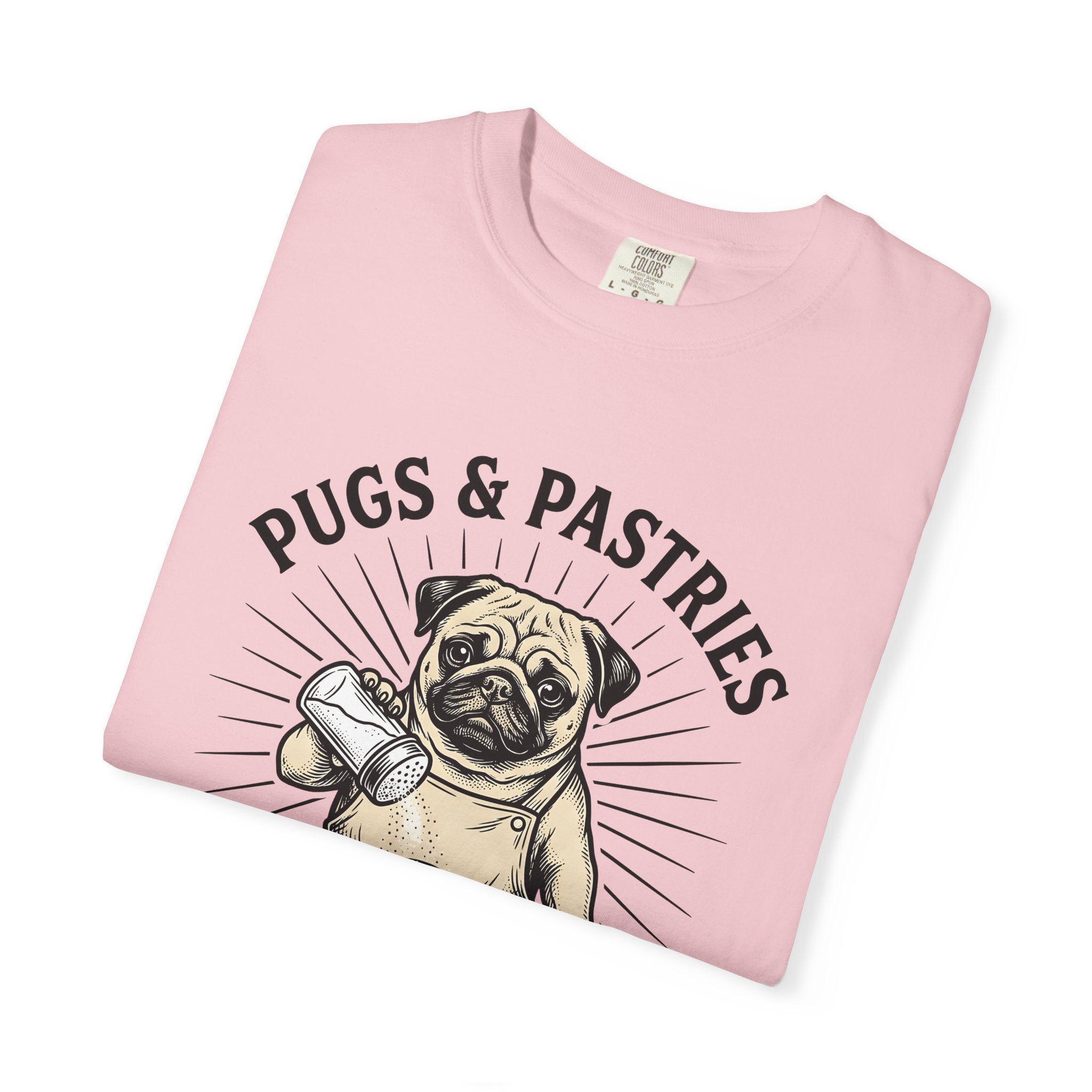 Pug Cupcake Shirt Coffee Pet Gift Women Retro Tee Cupcake T-Shirt Coffee Fan Caffeine Tshirt Dog Graphic Sketch Turnover Tshirt