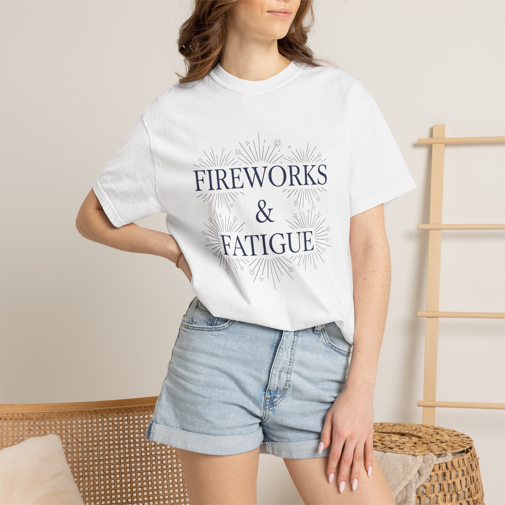 Firework Blast Shirt Holiday Festival Gift Women Basic Tee Pyrotechnic T-Shirt Celebration Fan Simple Tshirt Fair Graphic Old School