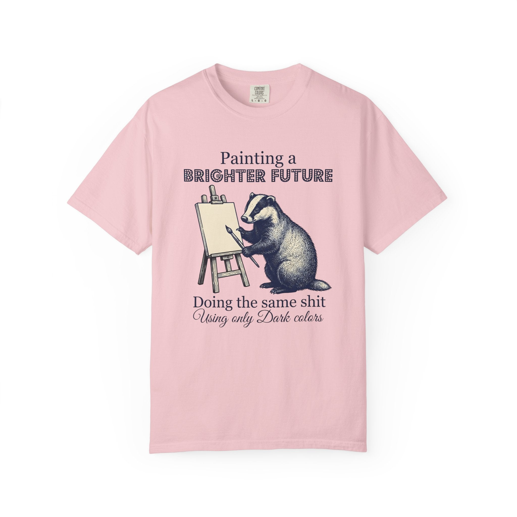 Badger Painting Shirt Animal Humor Gift Women Vintage Tee Badger T-Shirt Animal Fan Retro Tshirt Funny Graphic Hand Drawn Easel Tshirt