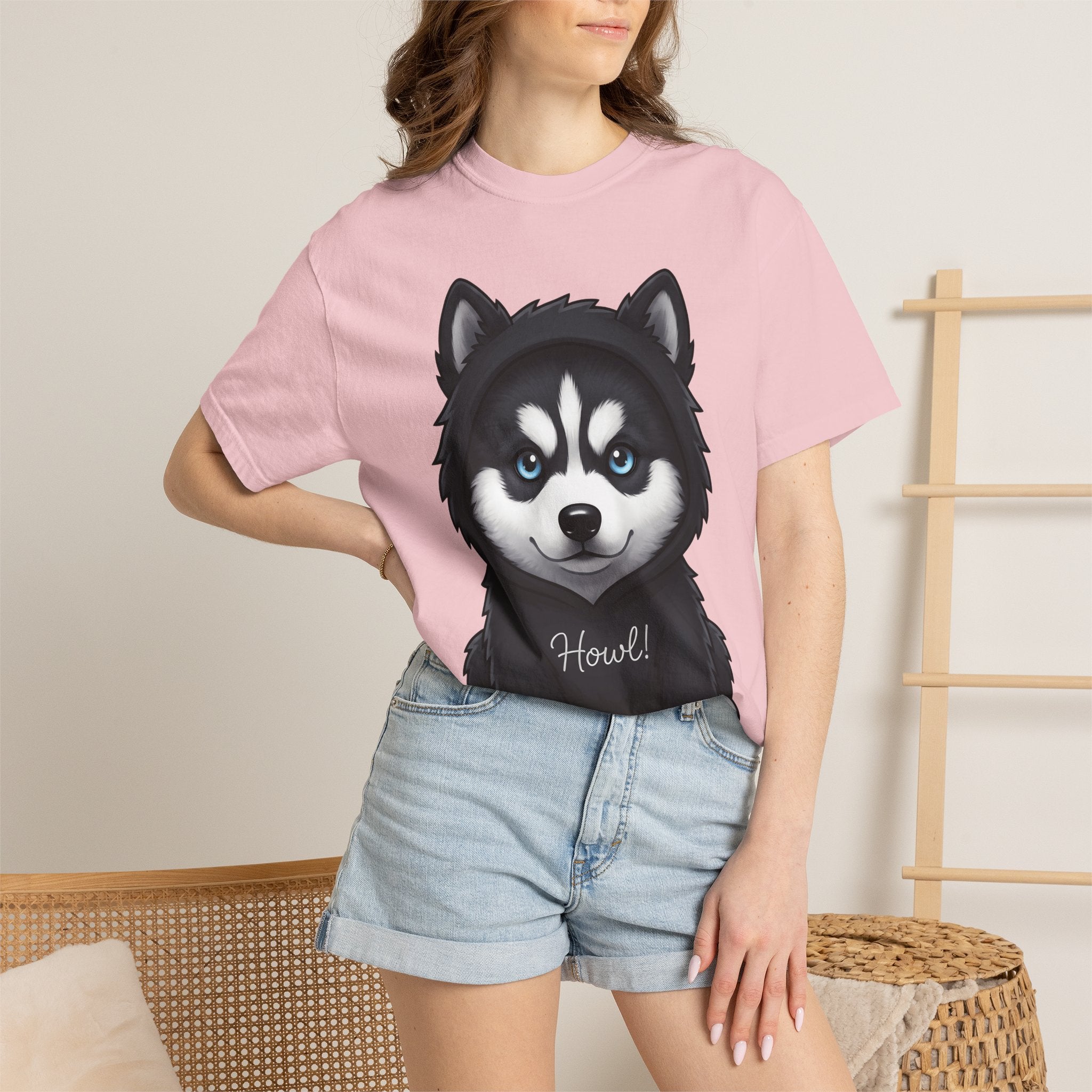 Husky Puppy Shirt Dog Animal Gift Women Cute Tee Puppy T-Shirt Dog Fan Canine Graphic Tshirt Cartoon Hoodie Tshirt