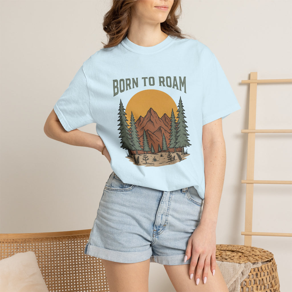 Mountain Trees Shirt Adventure Trekking Gift Women Retro Tee Forest T-Shirt Explorer Enthusiast Vintage Tshirt Hiking Graphic Sketch Bright