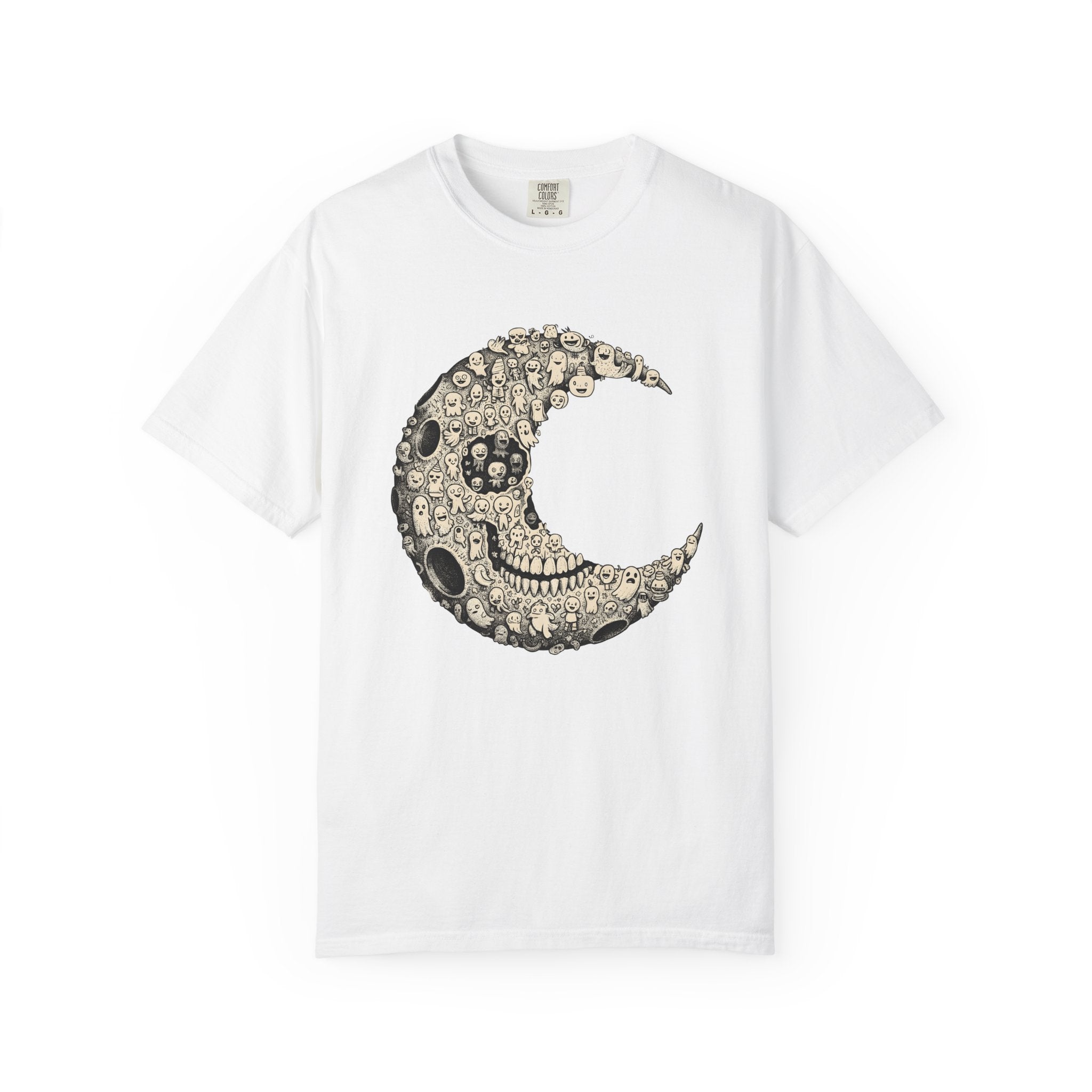 Crescent Moon Shirt Boho Chic Zodiac Gift Women Rustic Tee Lunar T-Shirt Bohemian Enthusiast Vintage Tshirt Astrology Graphic Sketch