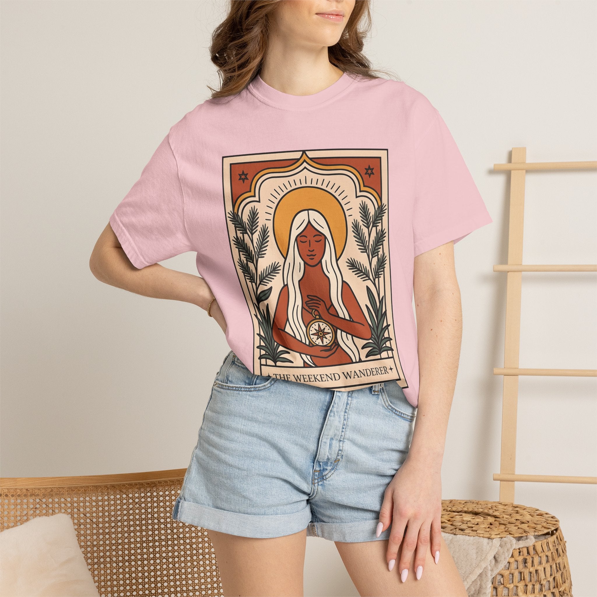 Goddess Graphic Shirt Boho Chic Spiritual Gift Women Boho Tee Goddess T-Shirt Bohemian Fan Hippie Tshirt Mystical Graphic Vintage Compass