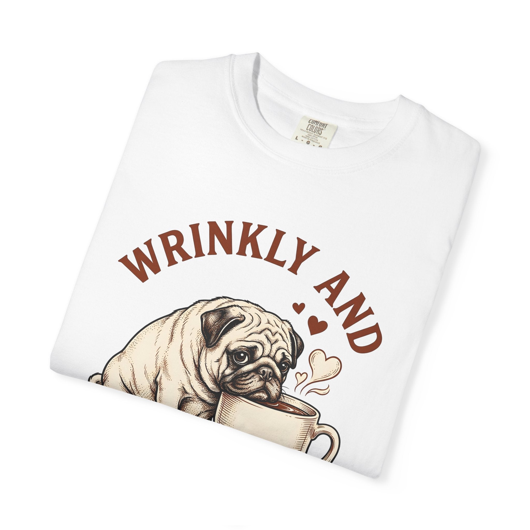 Pug Espresso Shirt St. Valentine's Day Canine Fan Gift Women Rustic Tee Coffee T-Shirt Valentines Fan Vintage Tshirt Dog Graphic Line Art