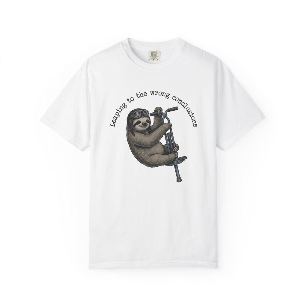 Sloth Pogo Shirt Funny Wildlife Gift Women Sketch Tee Sloth T-Shirt Humor Fan Drawing Graphic Retro Pilot Goggles Tshirt