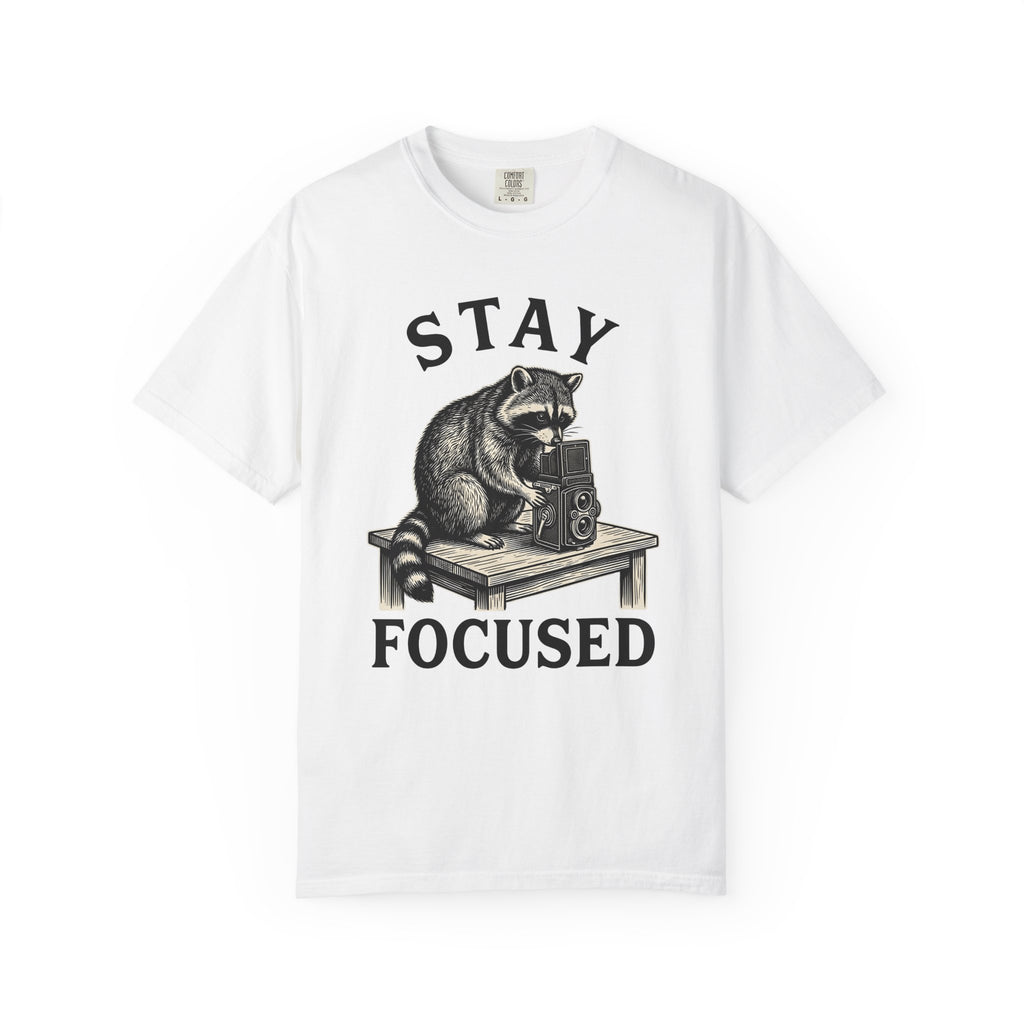 Raccoon Photo Camera Shirt Animals Photos Gift Women Engraving Tee Camera Trap T-Shirt Wildlife Fan Etching Tshirt Photography Graphic Retro