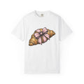 Croissant Shirt Desserts Confectionery Gift Women Line Art Tee Pastry T-Shirt Dessert Fan Minimalist Tshirt Sweet Illustration Cartoon