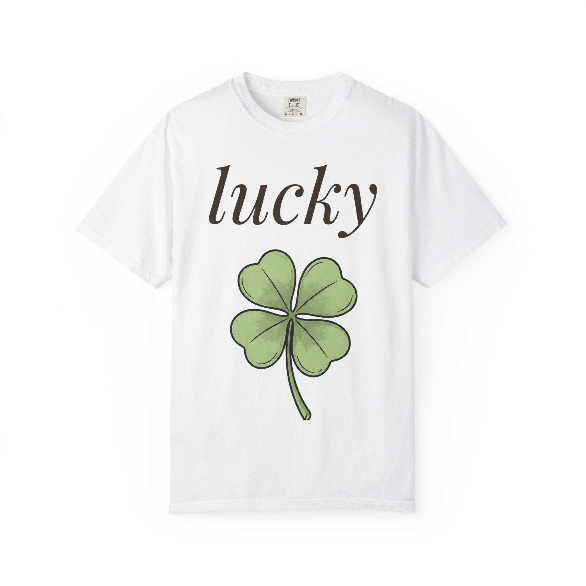 Four Leaf Clover Shirt Holiday Luck Gift Women Hand Drawn Tee Shamrock T-Shirt Vacation Fan Illustrated Tshirt Fortune Graphic Minimalist