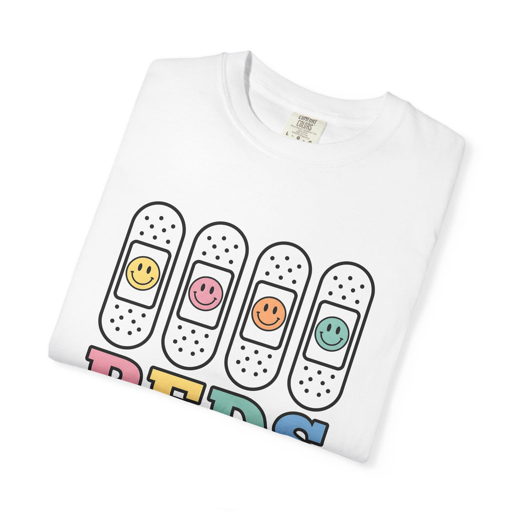 Bandage Happy Faces Shirt Nurses Children Gift Women Cartoon Tee Bandages T-Shirt Nurse Enthusiast Comic Tshirt Kids Graphic Sketch Light