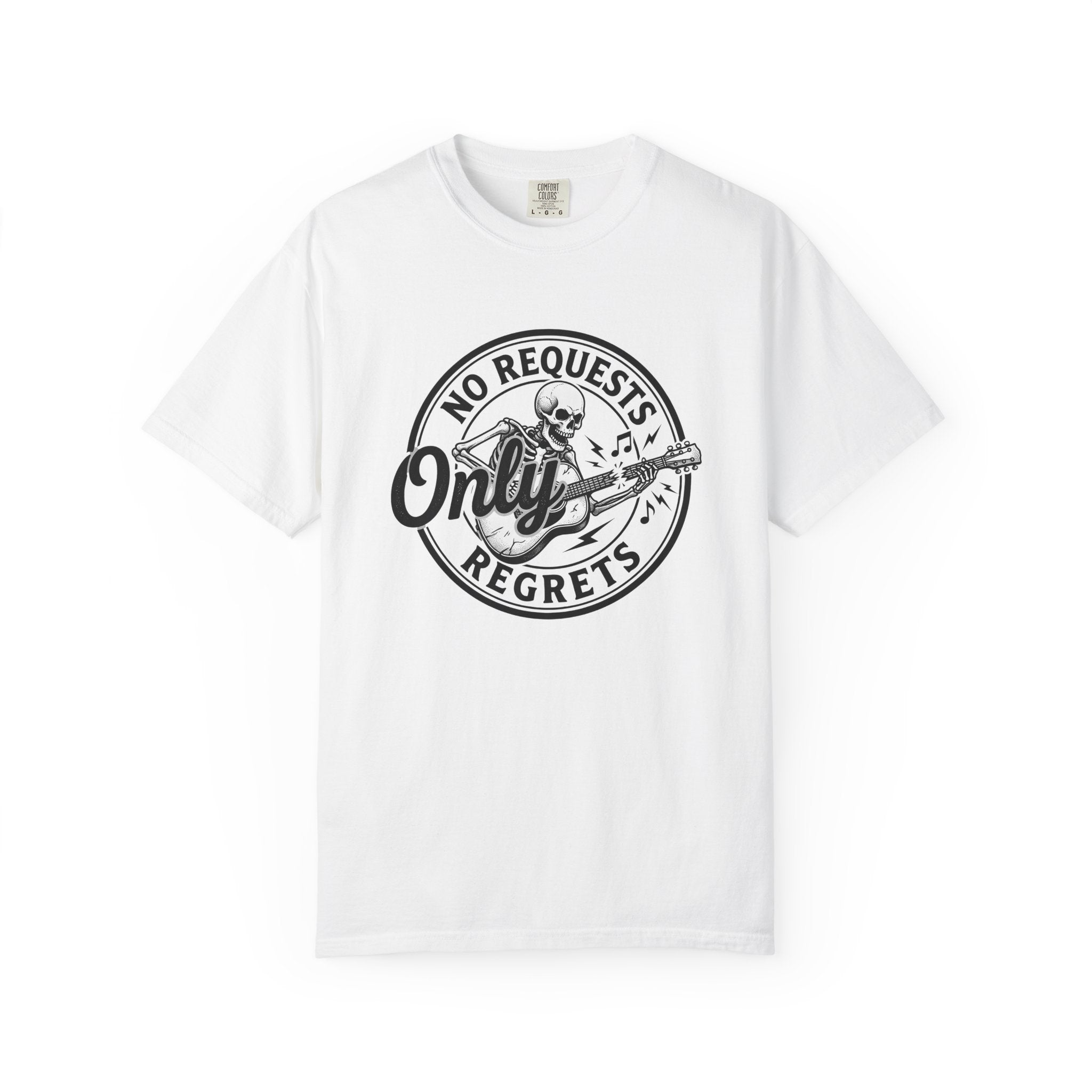 Skeleton Guitar Shirt Funny Melody Gift Women Classic Tee Guitar T-Shirt Humor Fan Vintage Tshirt Harmony Graphic Doodle Music Symbols
