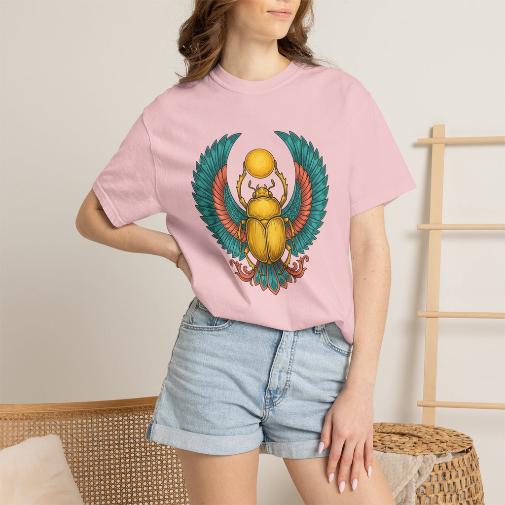 Scarab Bug Design Shirt Boho Chic Supernatural Gift Women Folk Tee Beetle T-Shirt Bohemian Fan Naive Tshirt Occult Graphic Primitive