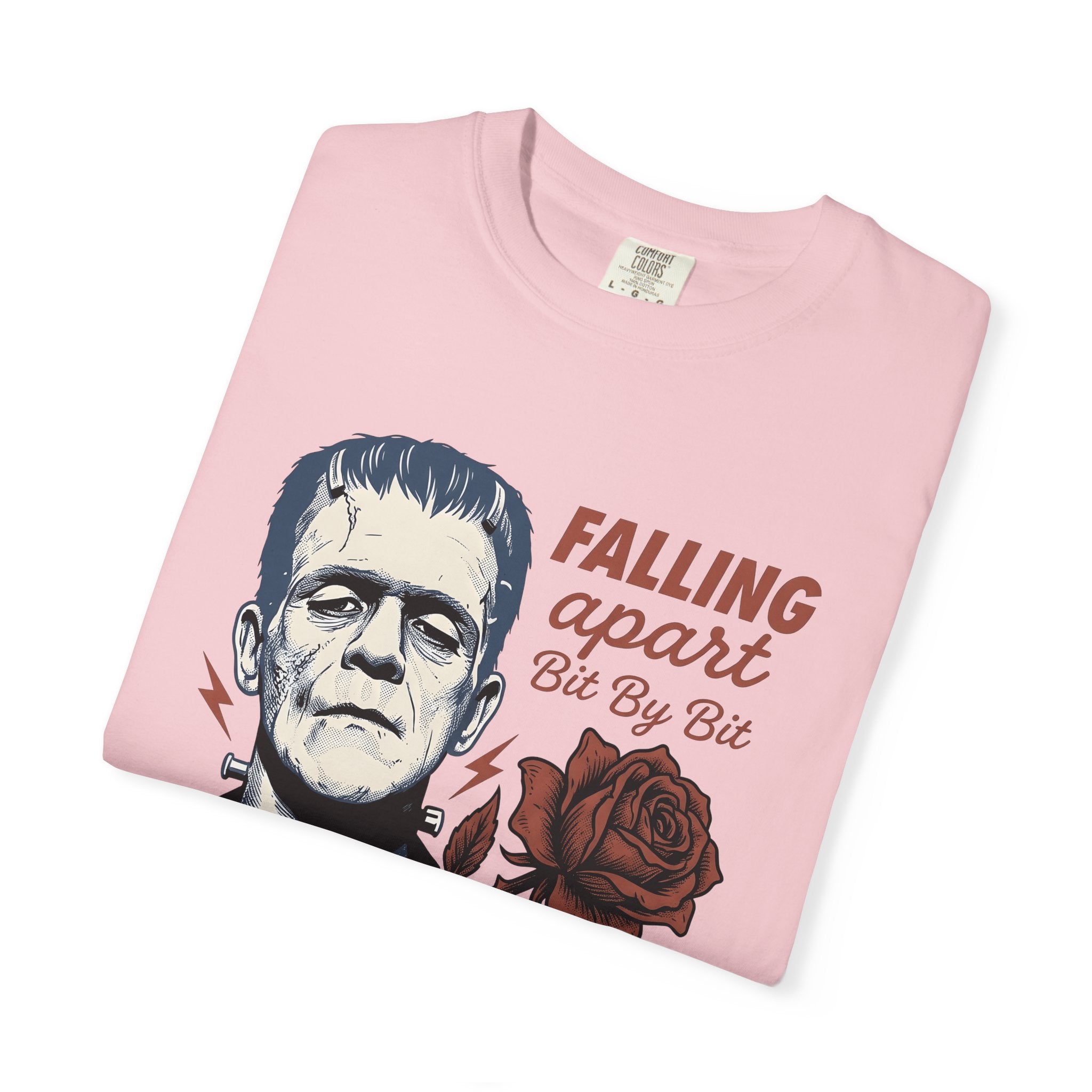 Frankenstein Creature Shirt Halloween Horror Gift Women Retro Tee Monster T-Shirt Horror Fan Scary Tshirt Macabre Graphic Sketch Flower