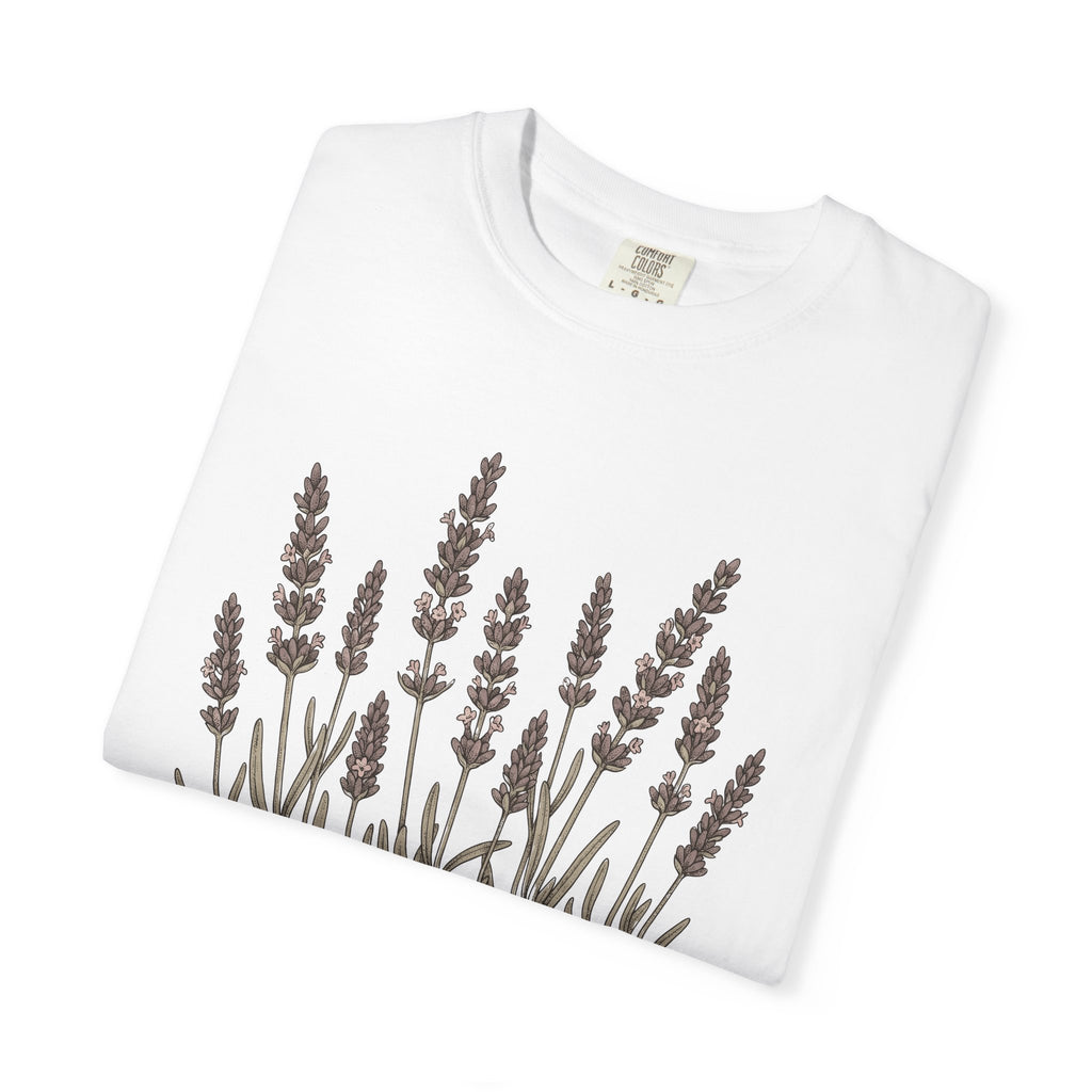 Lavender Blooms Shirt Counselor Petals Gift Women Flower Art Tee Lavender T-Shirt Therapist Fan Floral Tshirt Floral Graphic Clean