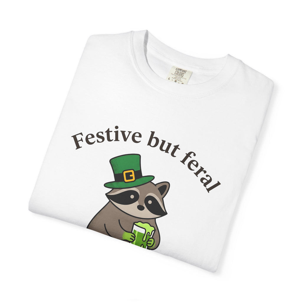 Raccoon Leprechaun Shirt St Patrick's Day Animal Gift Women Cartoon Tee Masked Bandit T-Shirt St Patricks Fan Comic Tshirt Creature Graphic