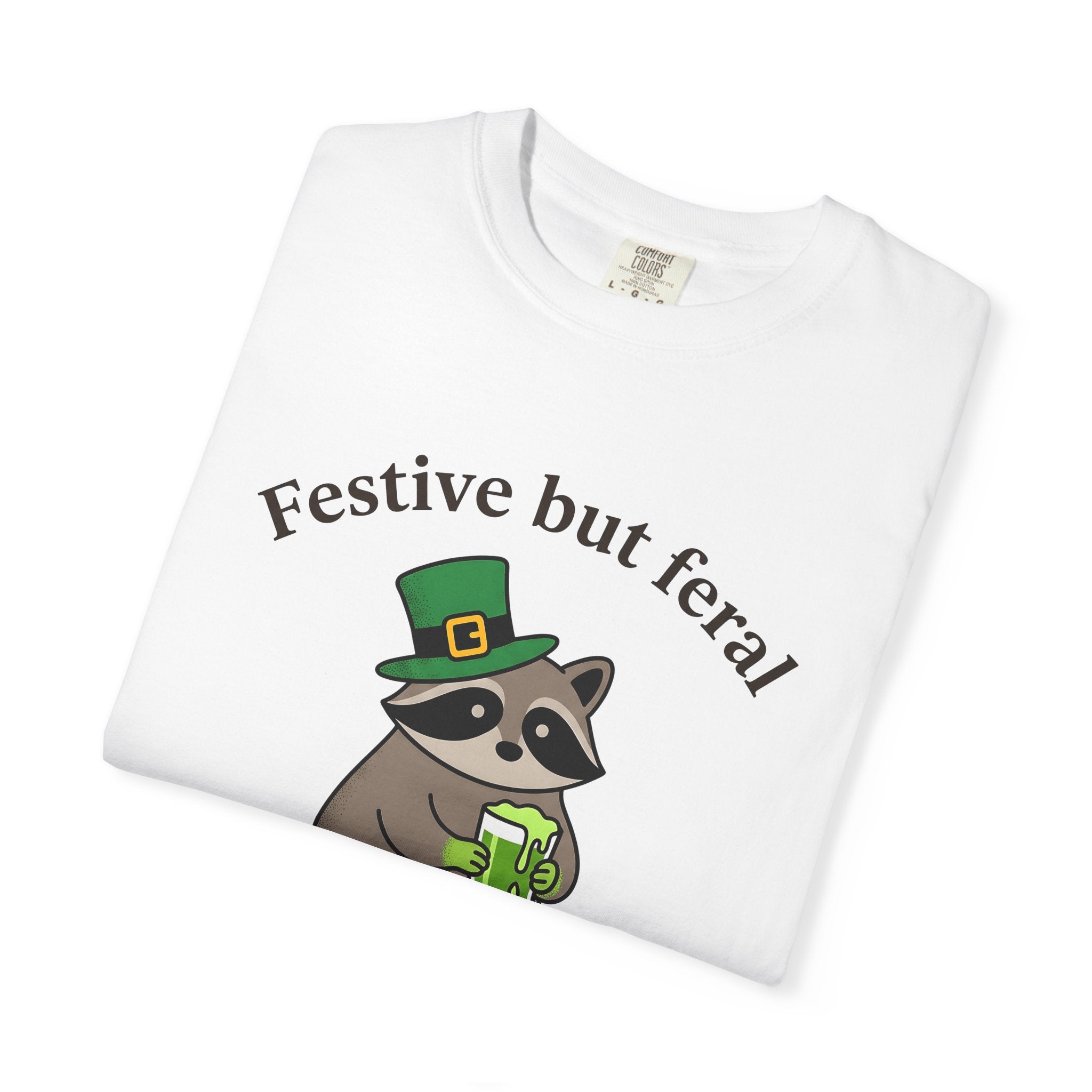 Raccoon Leprechaun Shirt St Patrick's Day Animal Gift Women Cartoon Tee Masked Bandit T-Shirt St Patricks Fan Comic Tshirt Creature Graphic