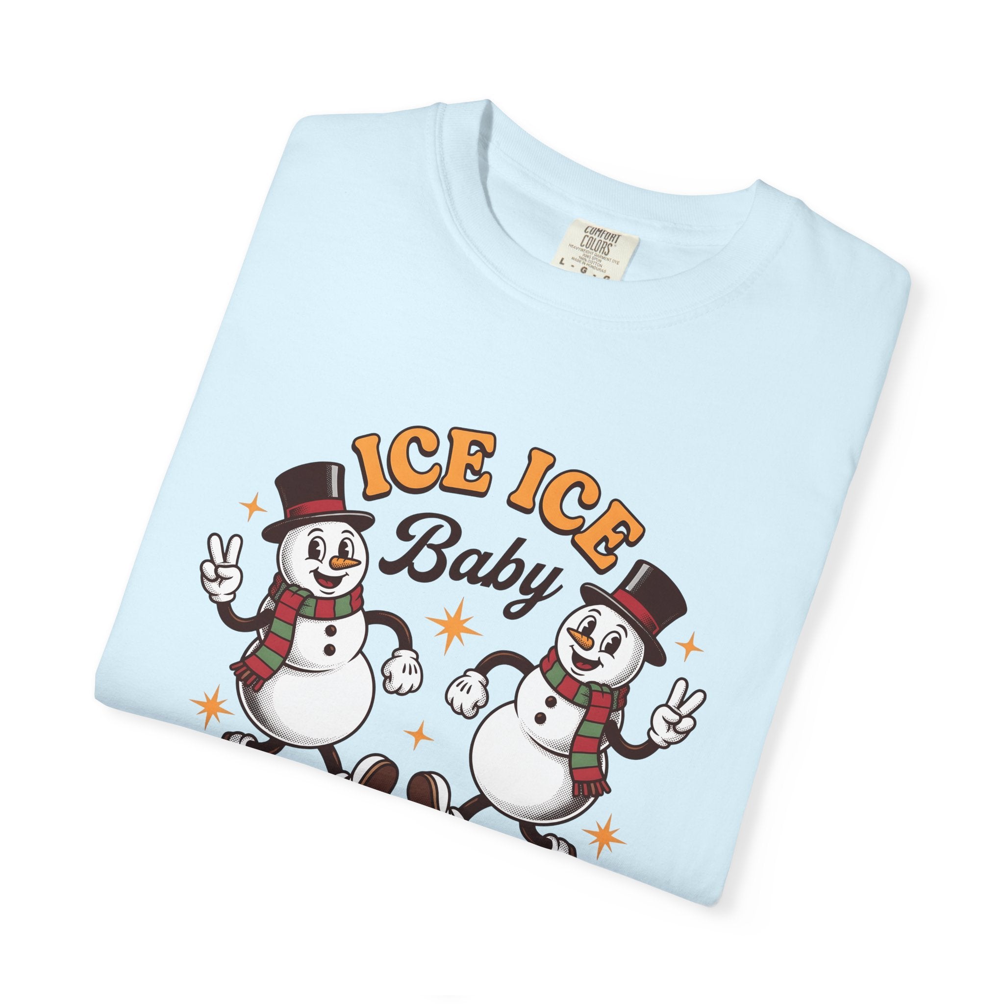 Snowman Drawing Shirt Holiday Ice Gift Women Cartoonish Tee Frosty T-Shirt Christmas Fan Frost Graphic Old School Fedora Tshirt