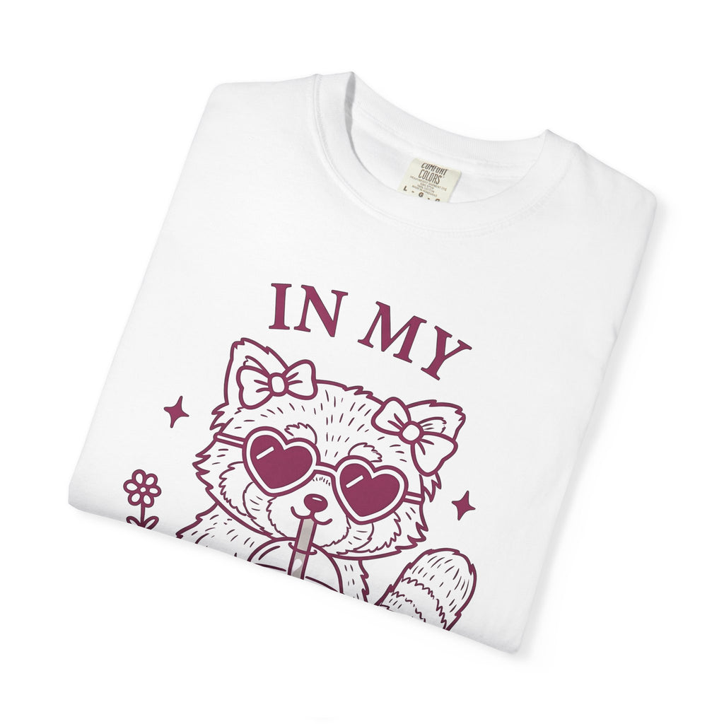 Raccoon Bubble Tea Shirt Coffee Wildlife Gift Women Kawaii Tee Boba T-Shirt Coffee Fan Cute Tshirt Animal Graphic Sketch Heart Shades Tshirt