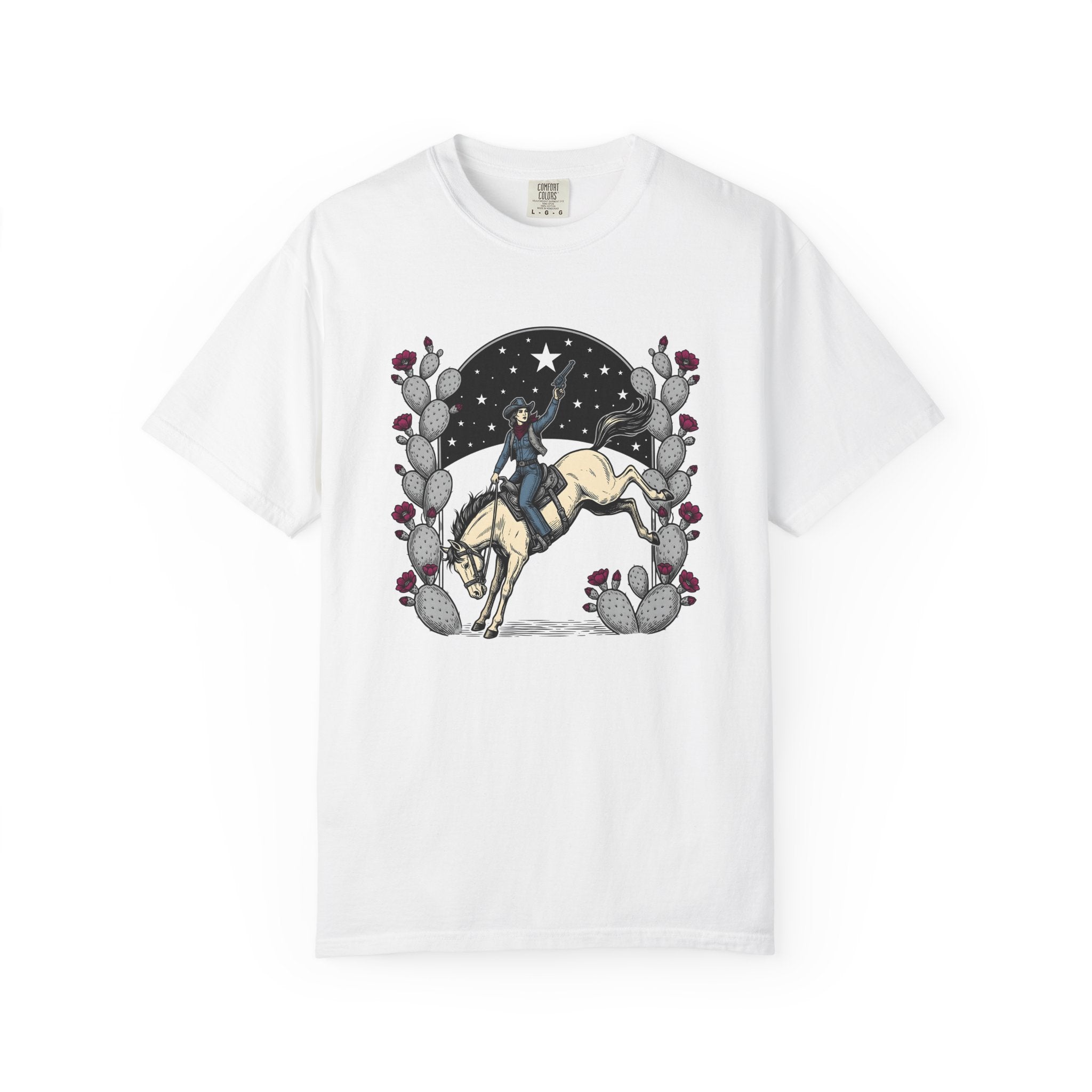 Cowgirl Horse Shirt Cowgirl Rodeo Gift Women Vintage Tee Horseman T-Shirt Cowgirl Fan Retro Tshirt Rodeo Graphic Western Cactus Tshirt