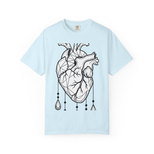 Angular Heart Shirt Boho Chic Ink Gift Women Sketch Tee Heart T-Shirt Bohemian Fan Doodle Tshirt Tattoo Graphic Graphic Stones Tshirt