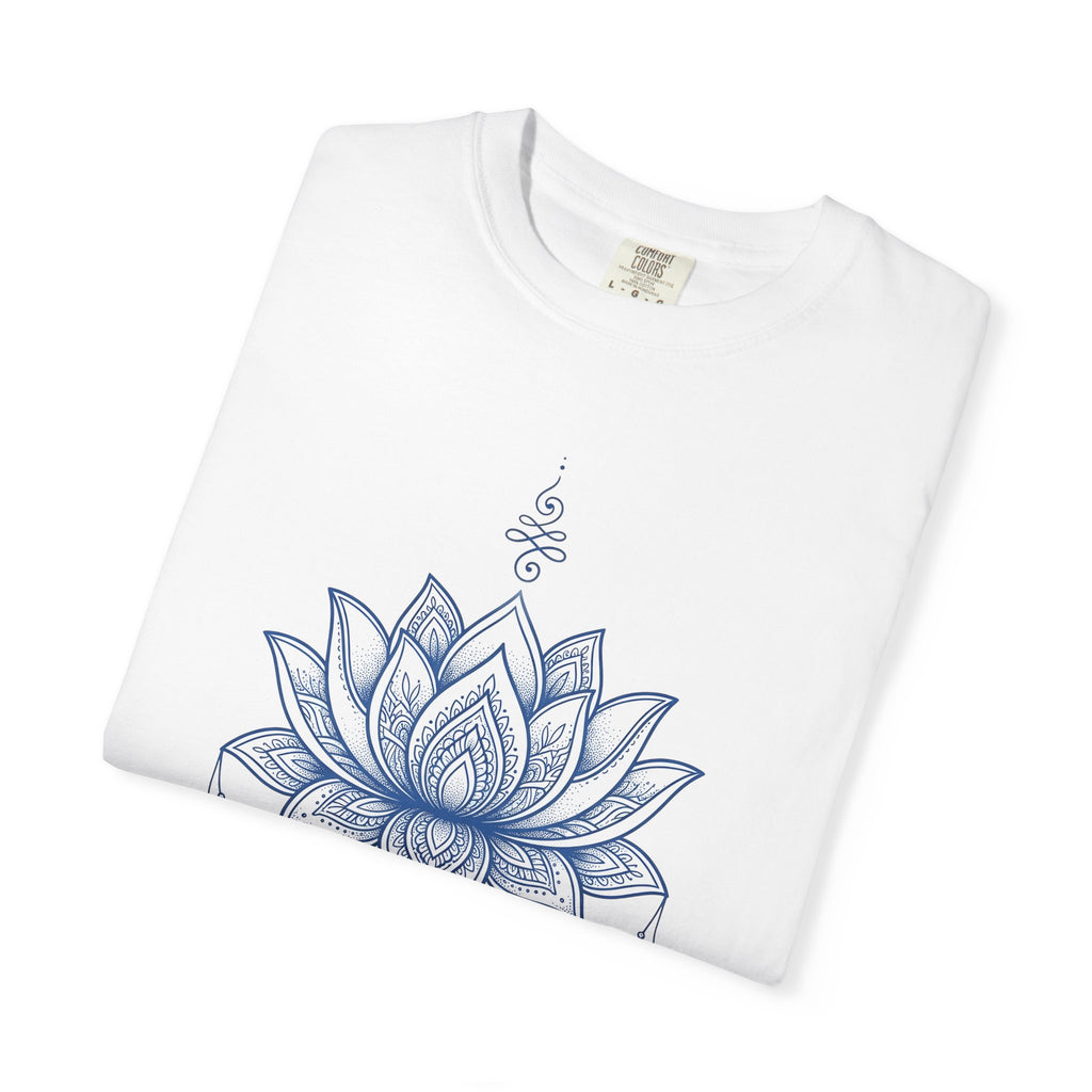 Sacred Lotus Shirt Boho Chic Mindfulness Gift Women Geometric Tee Lotus T-Shirt Bohemian Enthusiast Abstract Tshirt Meditation Graphic Ink