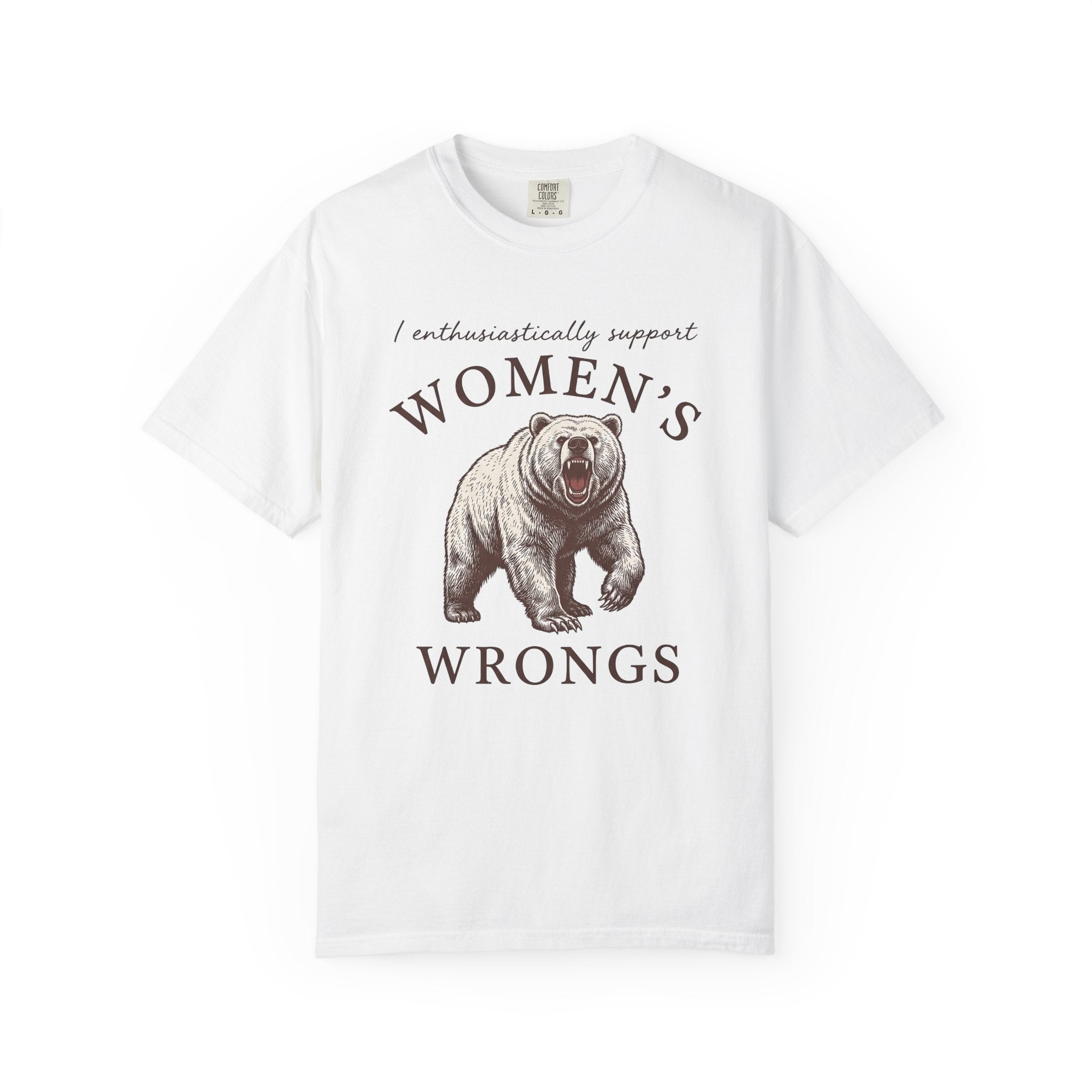 Brown Bear Shirt Funny Equality Gift Women Retro Tee Grizzly T-Shirt Humor Fan Vintage Tshirt Feminist Graphic Sketch Growling Tshirt