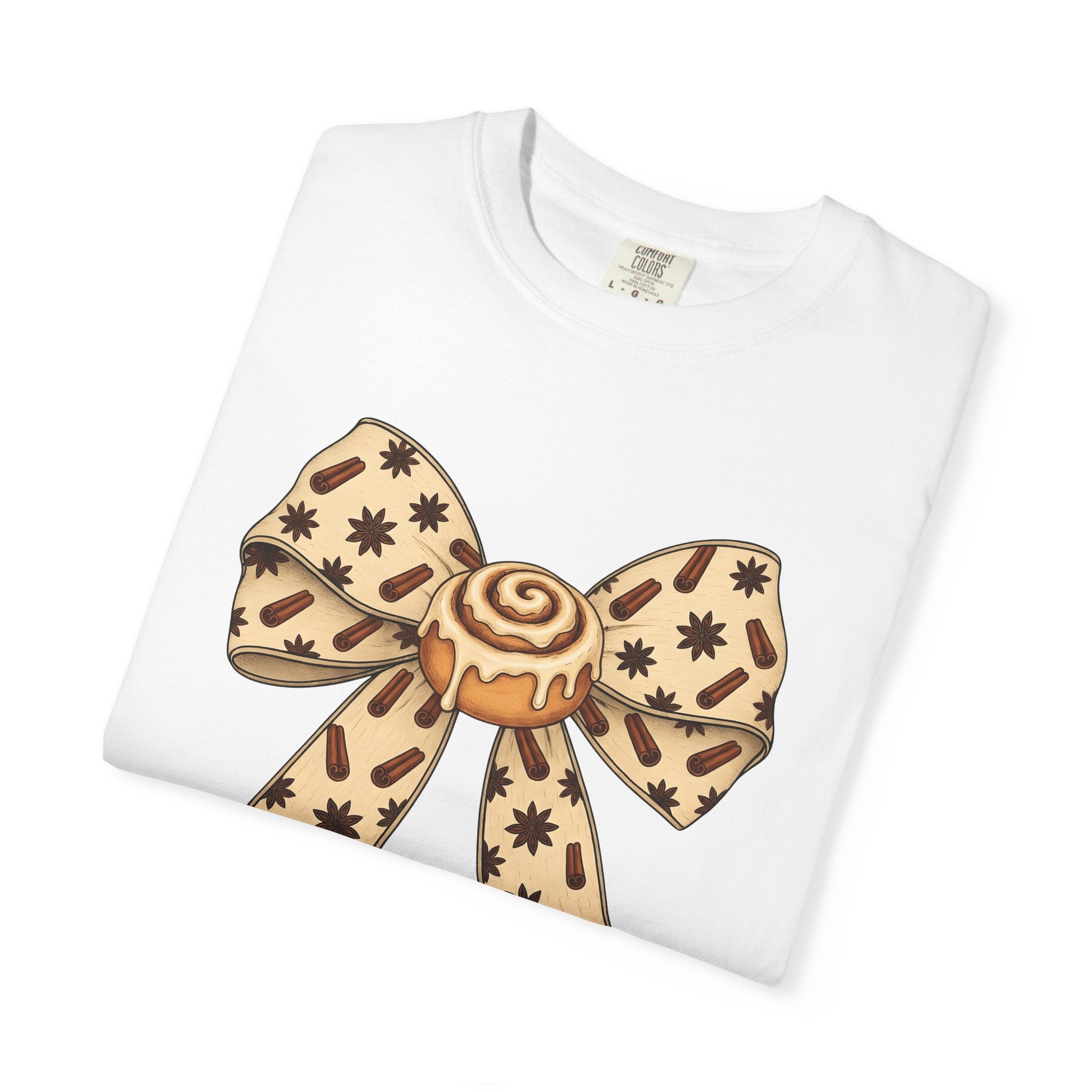 Cinnamon Twist Bow Shirt Desserts Food Gift Women Cheerful Tee Cinnamon Roll T-Shirt Pastry Fan Sweet Tshirt Foodie Graphic Sketch Spice