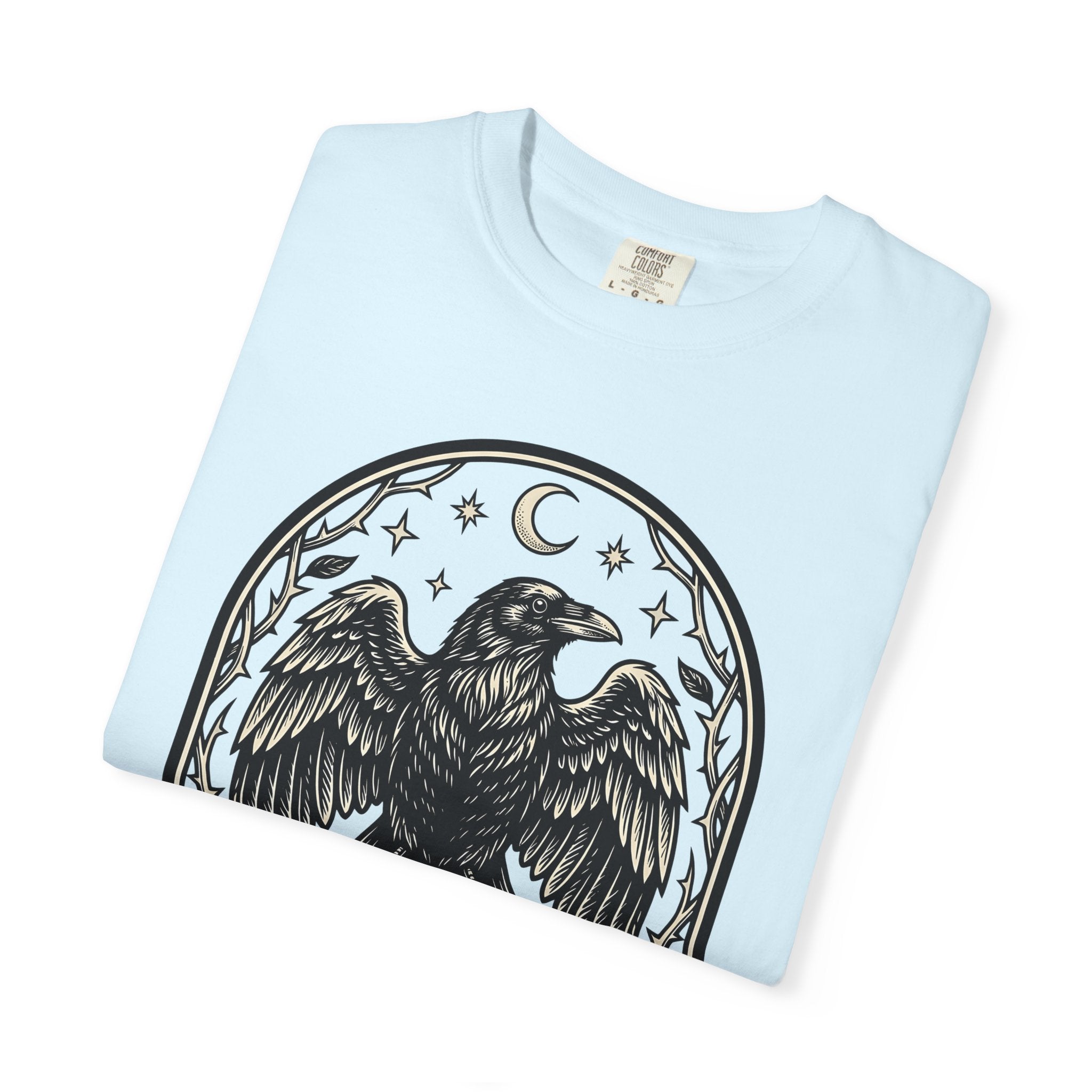 Blackbird Skull Shirt Gothic Esoteric Gift Women Creepy Tee Raven Skull T-Shirt Dark Fan Spooky Tshirt Mystic Graphic Old School Lunar