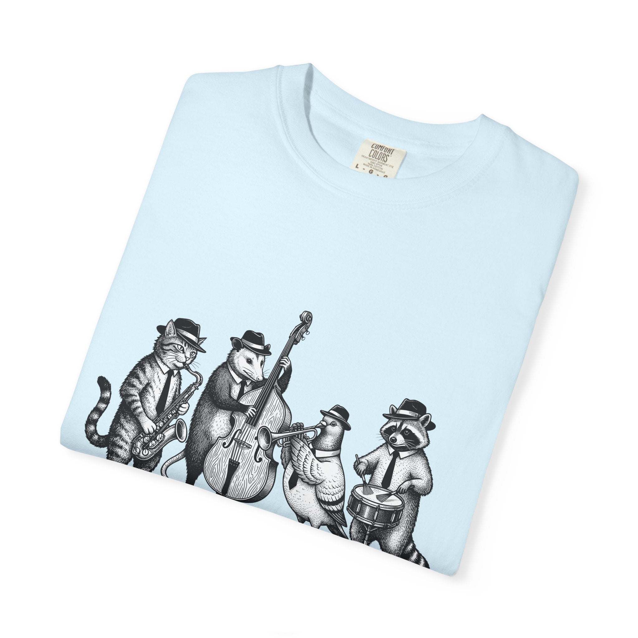 Jazz Band Animals Shirt Funny Band Gift Women Illustration Tee Animal Band T-Shirt Comedy Fan Cartoon Tshirt Orchestra Graphic Drawing