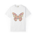 Flower Butterfly Shirt Easter Bouquet Gift Women Rustic Tee Butterfly T-Shirt Spring Fan Floral Tshirt Vintage Design Paint Rose Tshirt